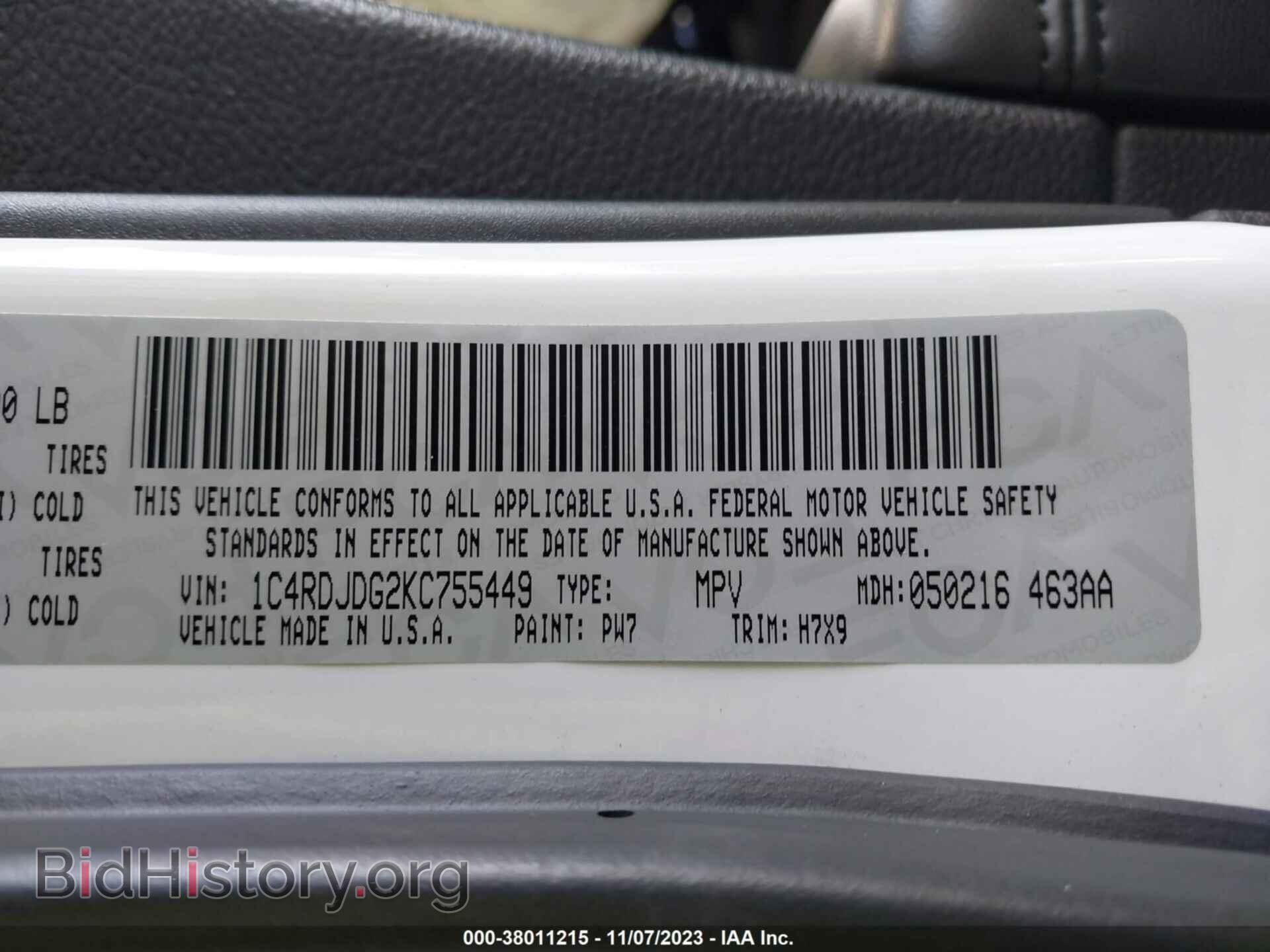 2019 DODGE DURANGO - VIN: 1C4RDJDG2KC755449 - Photo 9