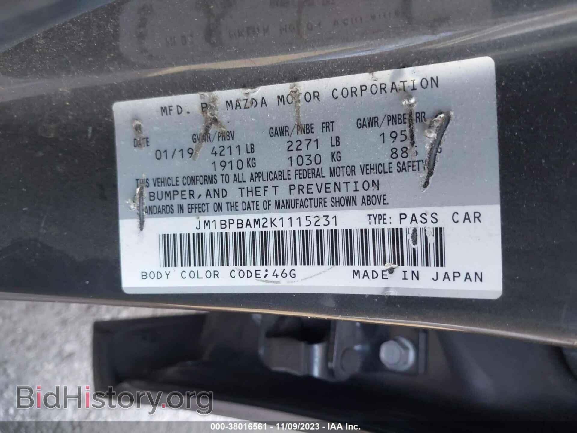 2019 MAZDA MAZDA3 - VIN: JM1BPBAM2K1115231 - Фото 9