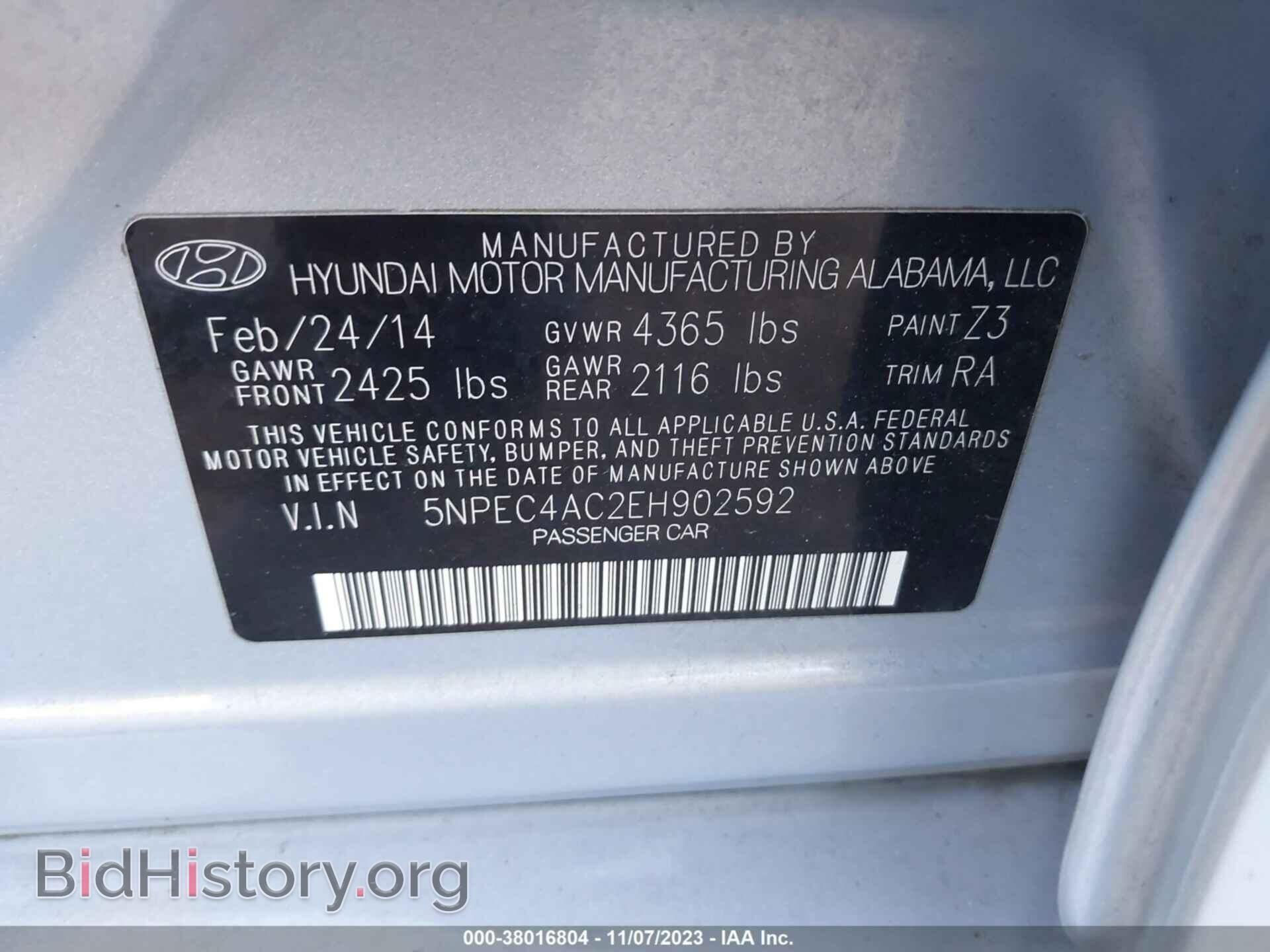 2014 HYUNDAI SONATA - VIN: 5NPEC4AC2EH902592 - Photo 9