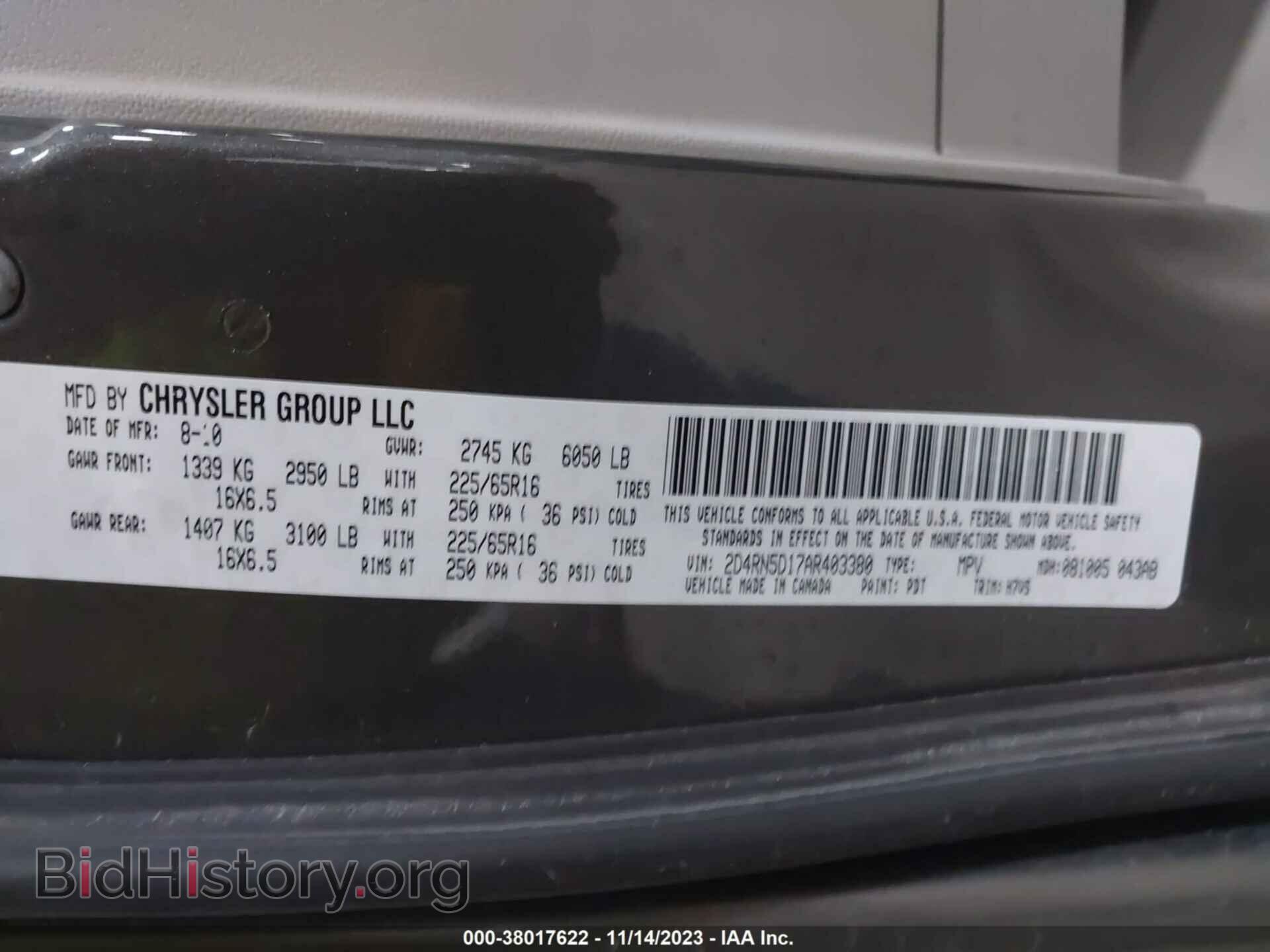 2010 DODGE GRAND CARAVAN - VIN: 2D4RN5D17AR403380 - Фото 9