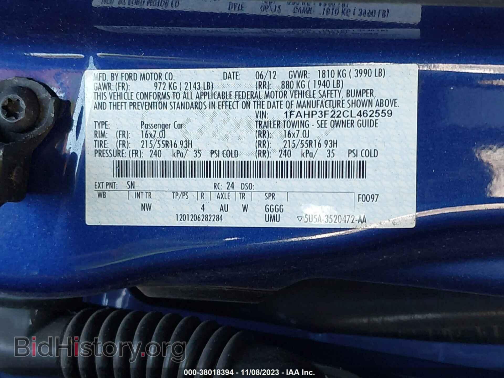 2012 FORD FOCUS - VIN: 1FAHP3F22CL462559 - Photo 9