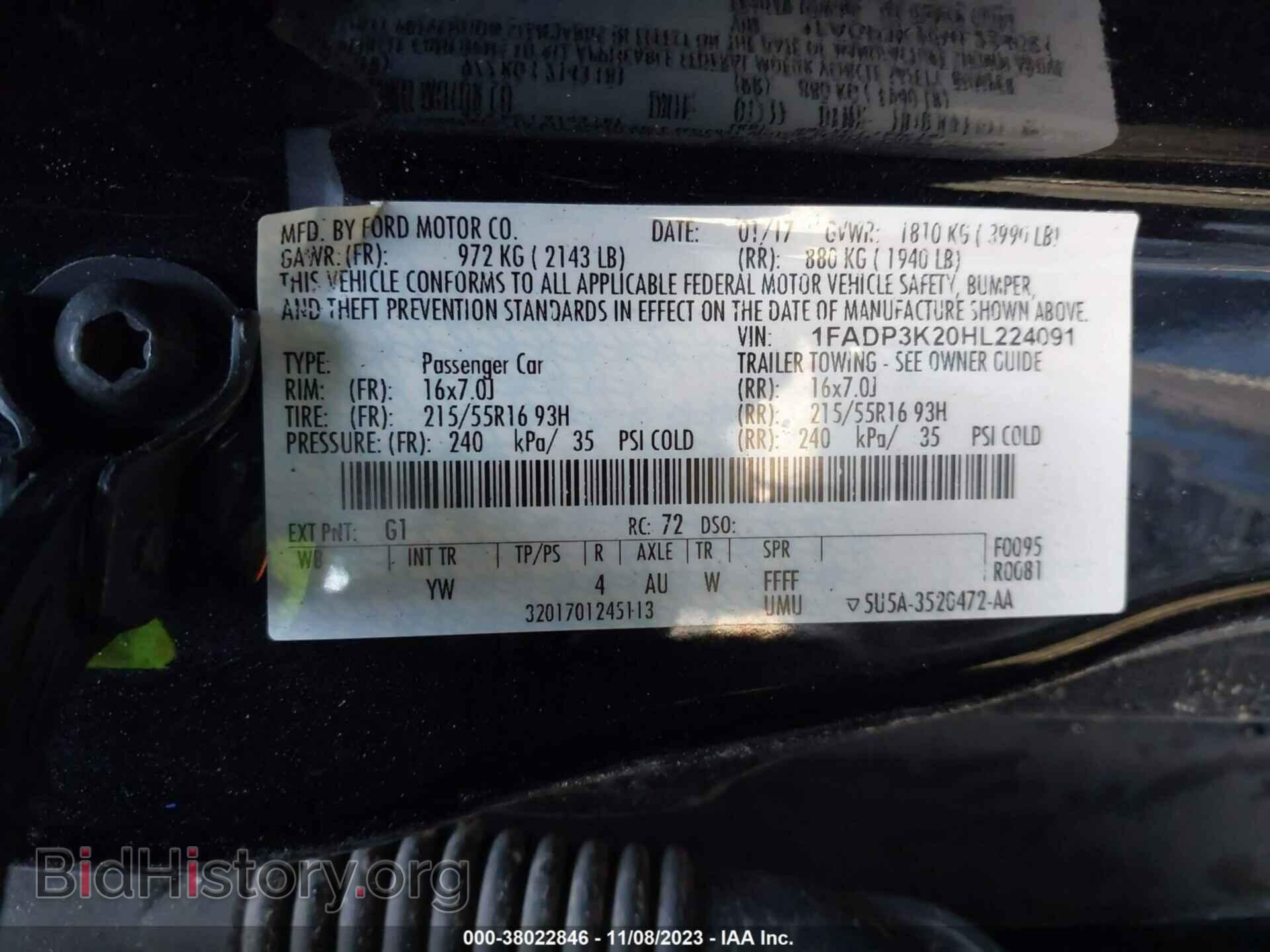 2017 FORD FOCUS - VIN: 1FADP3K20HL224091 - Фото 9