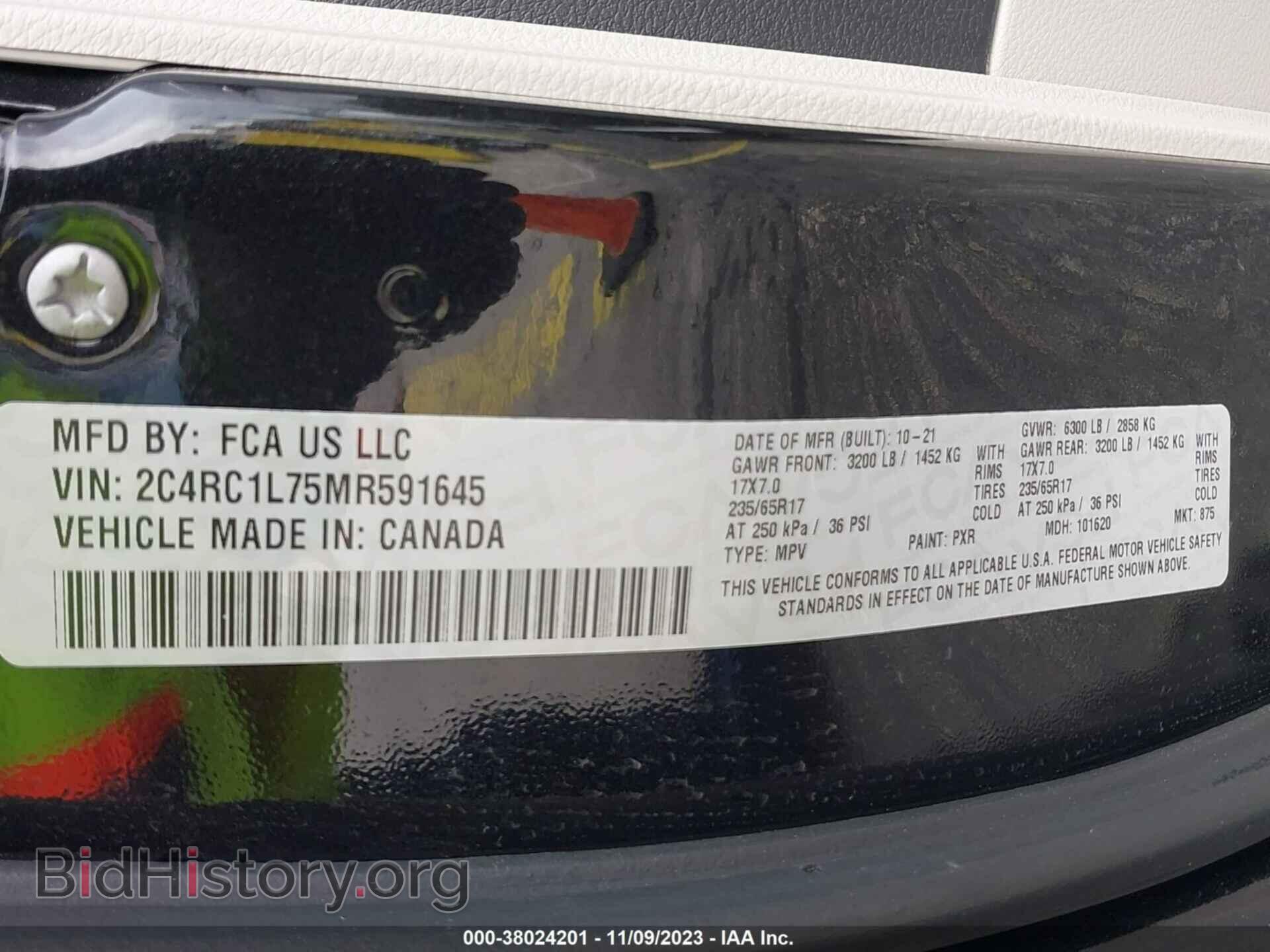 2021 CHRYSLER PACIFICA - VIN: 2C4RC1L75MR591645 - Photo 9
