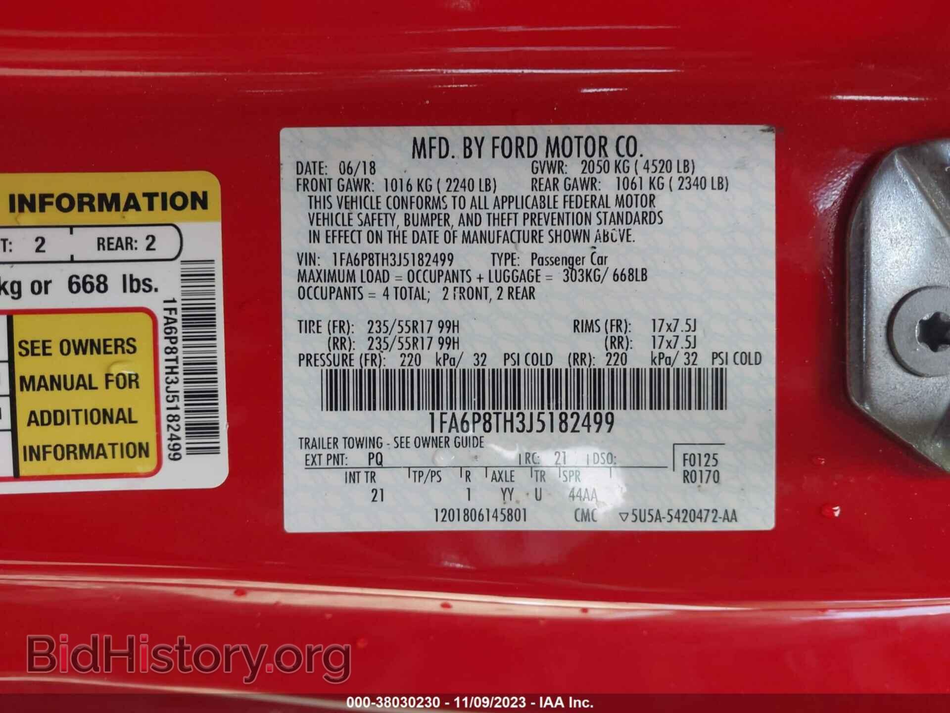 2018 FORD MUSTANG - VIN: 1FA6P8TH3J5182499 - Фото 9