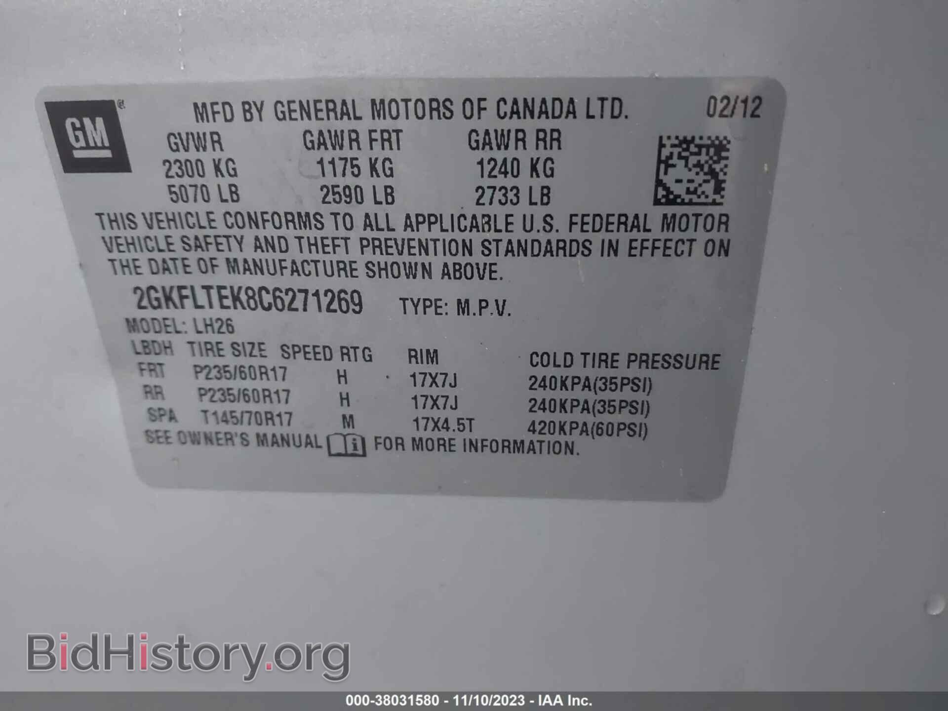 2012 GMC TERRAIN - VIN: 2GKFLTEK8C6271269 - Photo 9