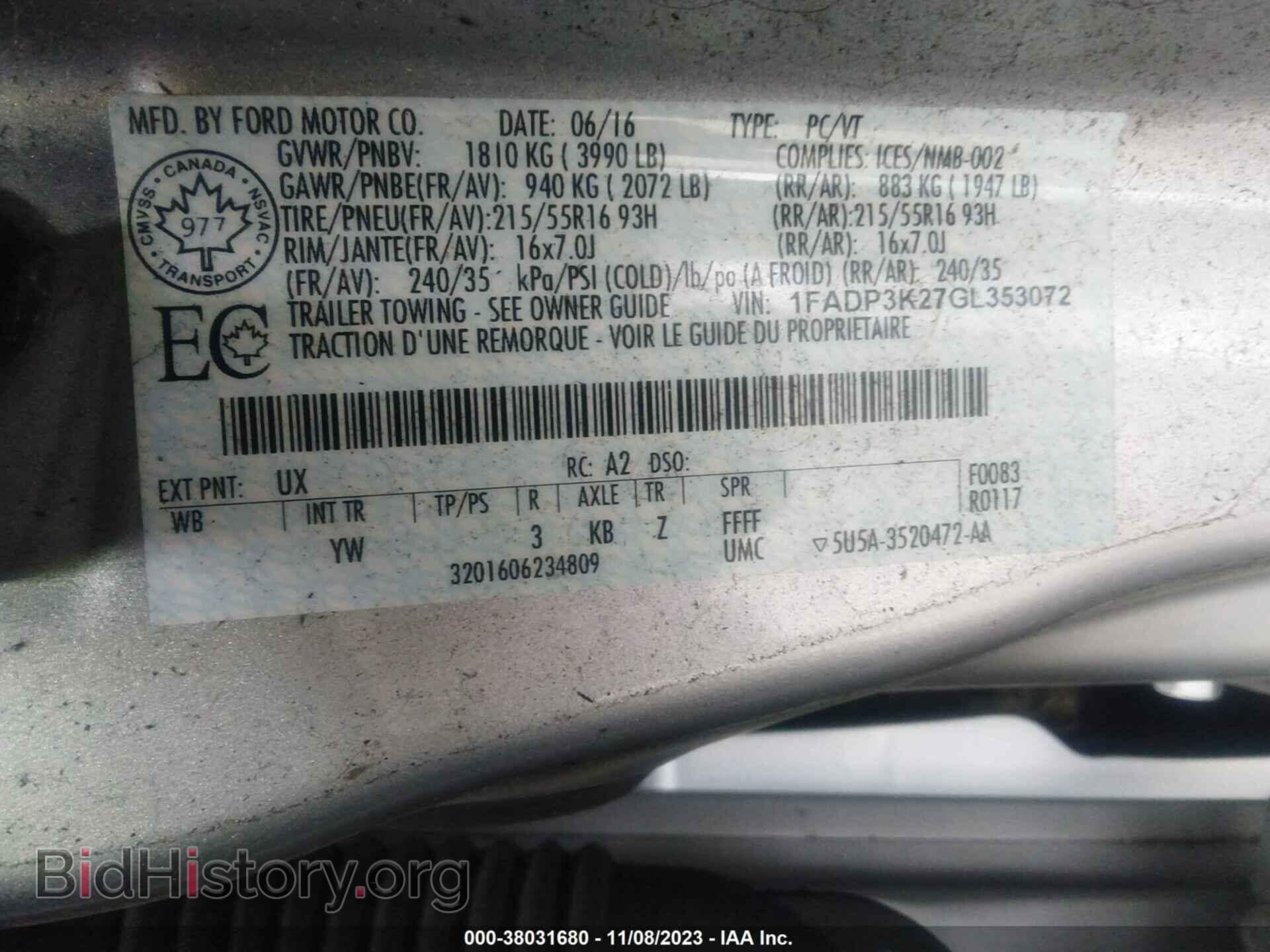 2016 FORD FOCUS - VIN: 1FADP3K27GL353072 - Photo 9