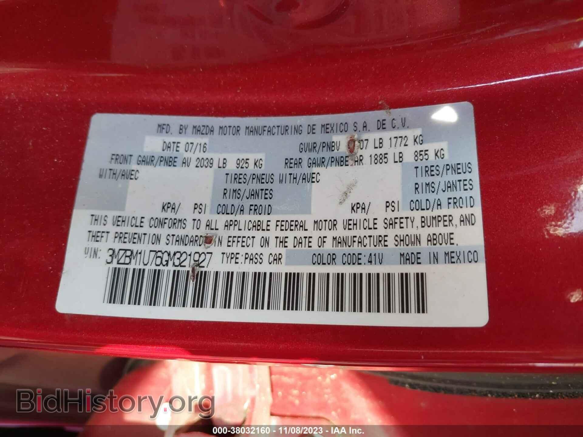 2016 MAZDA MAZDA3 - VIN: 3MZBM1U76GM321927 - Фото 9