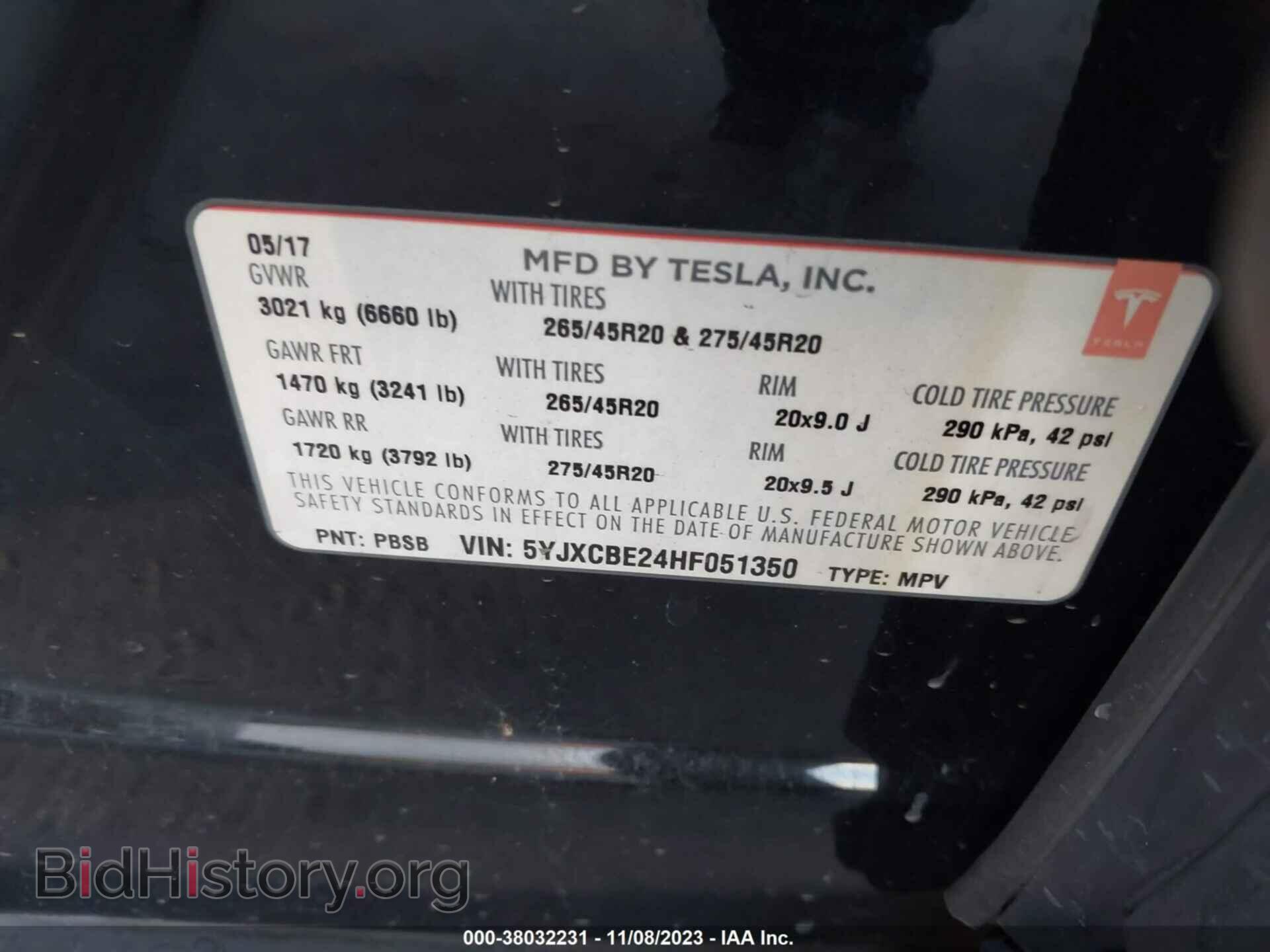 2017 TESLA MODEL X - VIN: 5YJXCBE24HF051350 - Photo 9