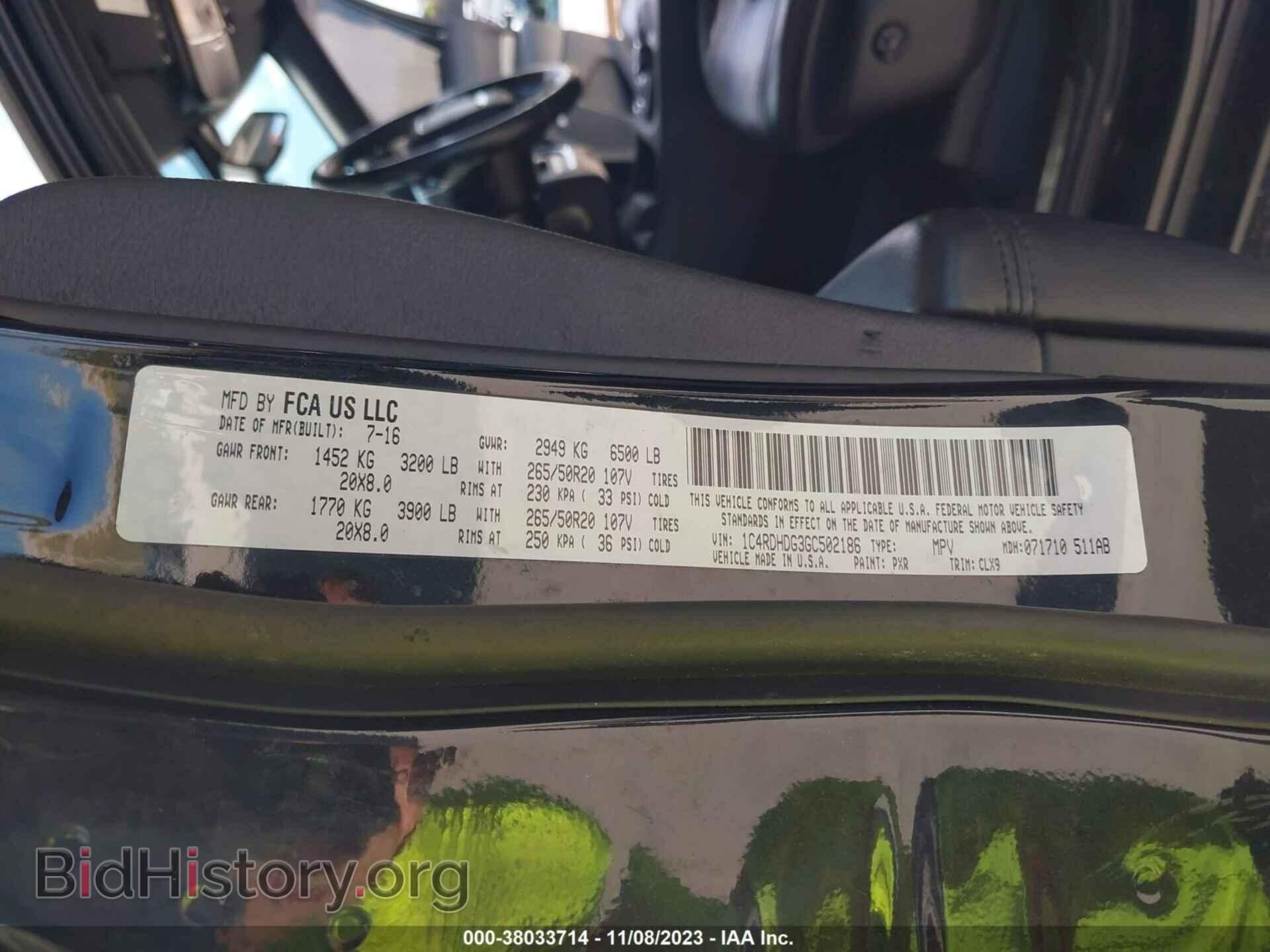 2016 DODGE DURANGO - VIN: 1C4RDHDG3GC502186 - Фото 9