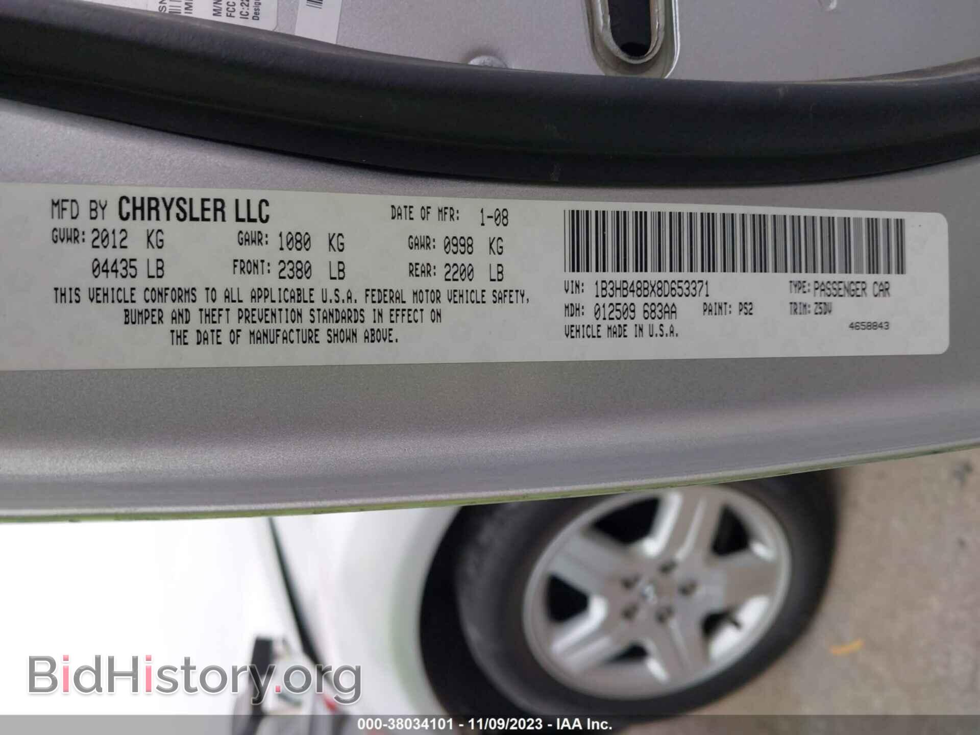 2008 DODGE CALIBER - VIN: 1B3HB48BX8D653371 - Photo 9