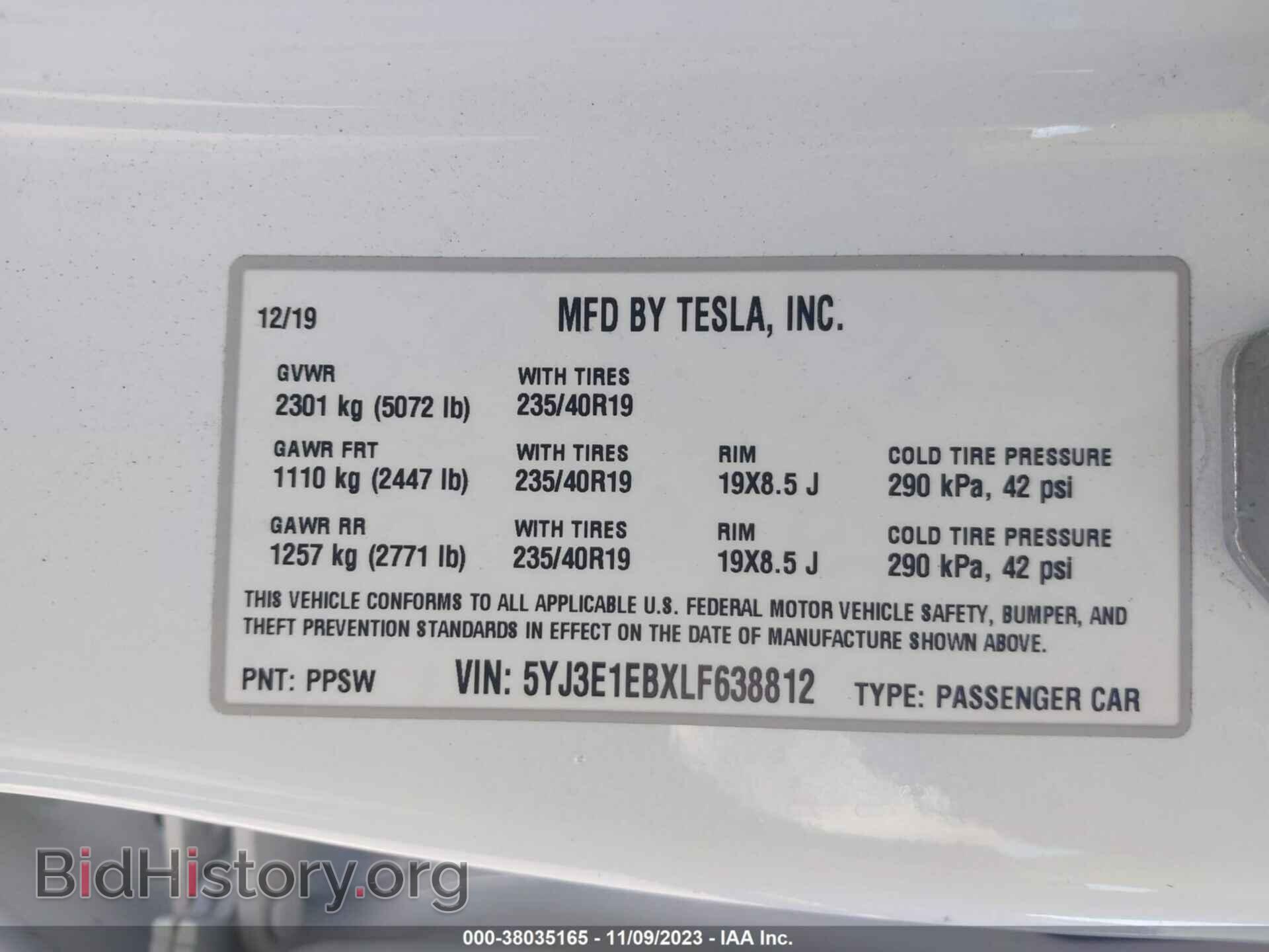 2020 TESLA MODEL 3 - VIN: 5YJ3E1EBXLF638812 - Фото 9