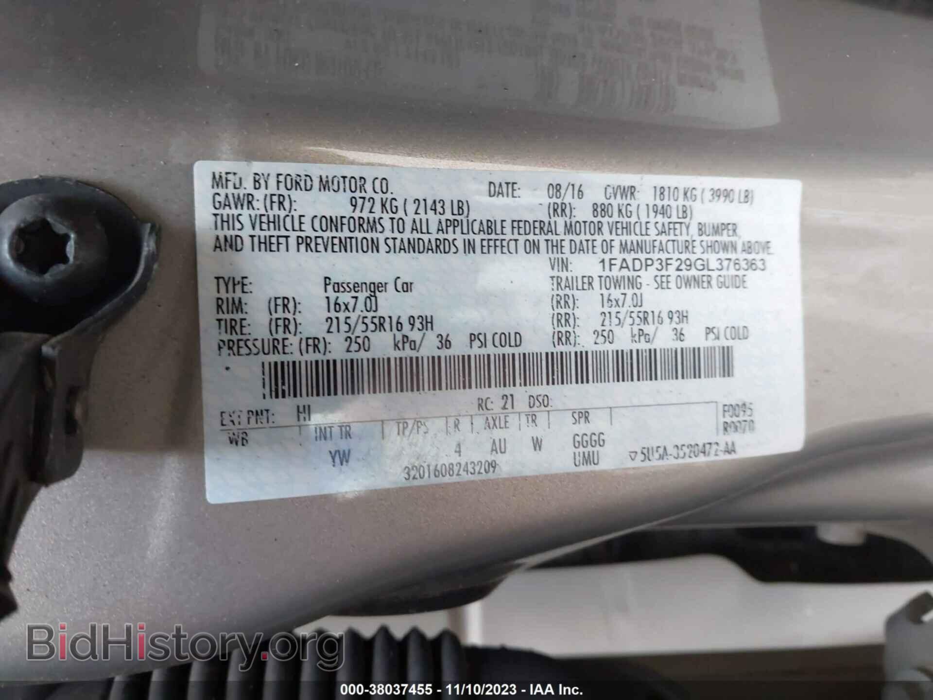 2016 FORD FOCUS - VIN: 1FADP3F29GL376363 - Photo 9