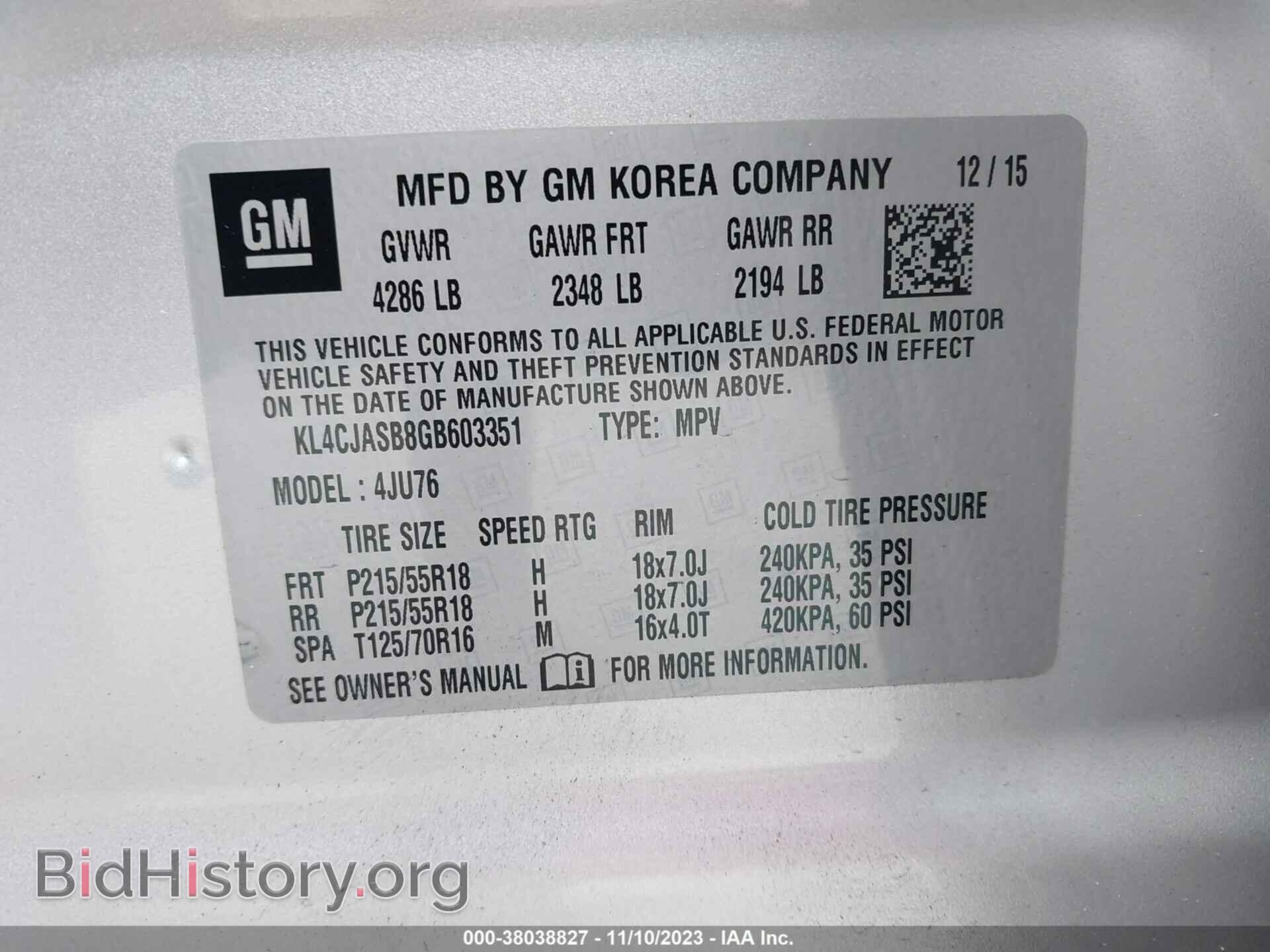 2016 BUICK ENCORE - VIN: KL4CJASB8GB603351 - Photo 9