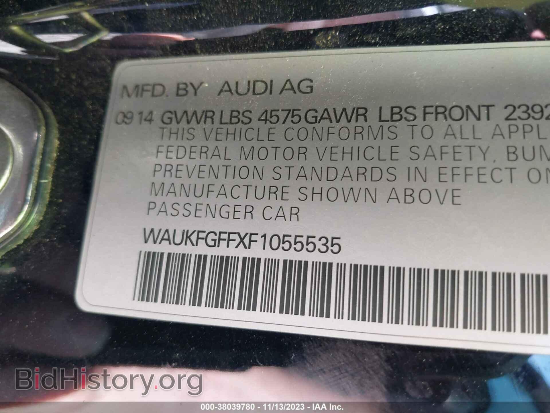 2015 AUDI A3 - VIN: WAUKFGFFXF1055535 - Фото 9