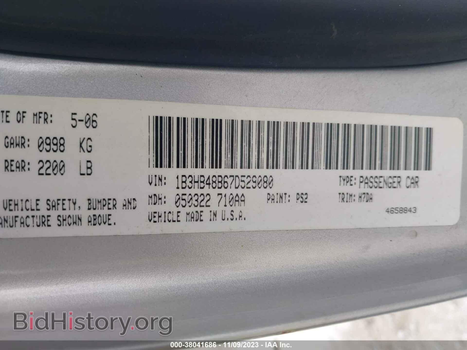 2007 DODGE CALIBER - VIN: 1B3HB48B67D529080 - Фото 9