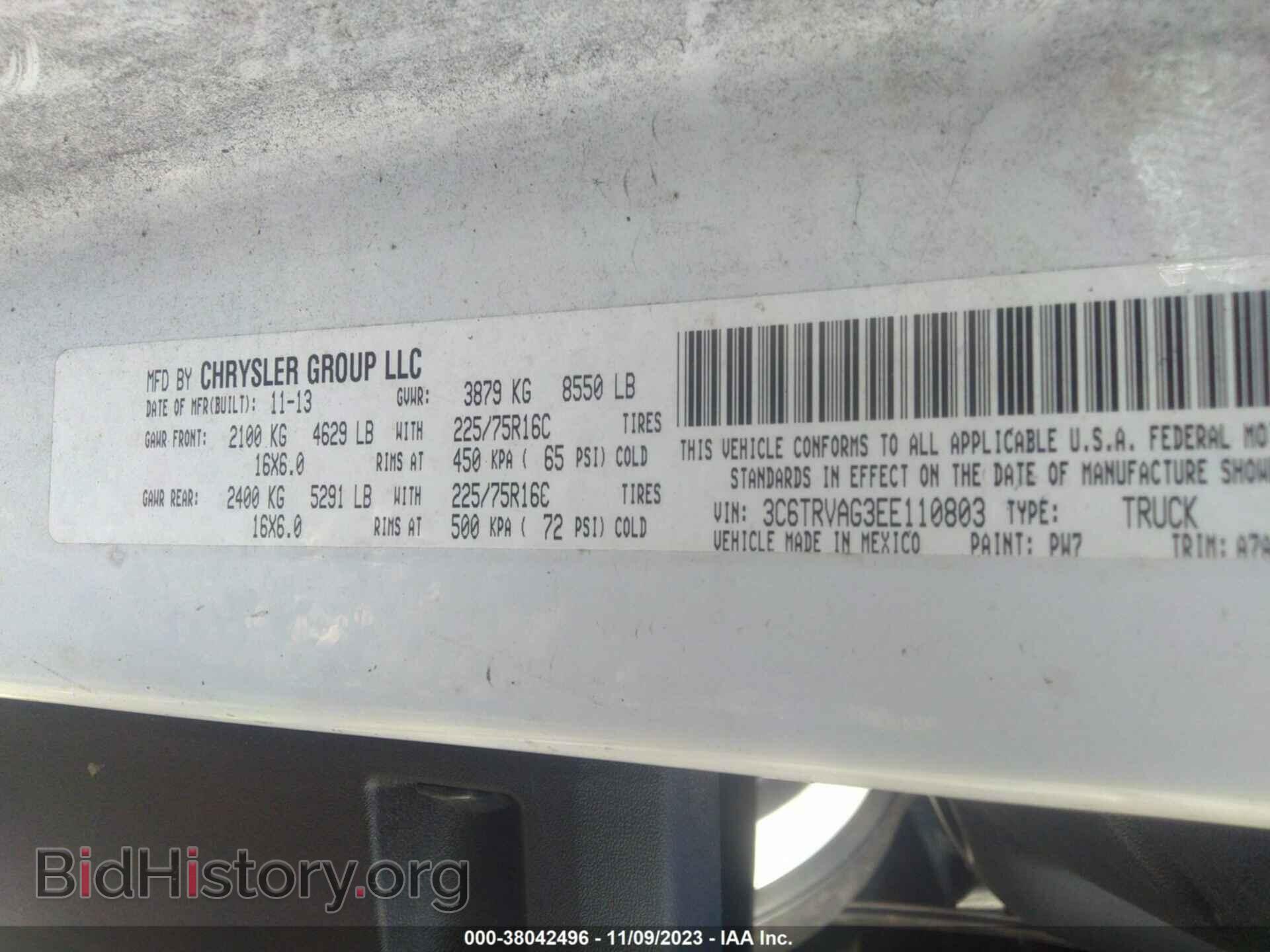 2014 RAM PROMASTER - VIN: 3C6TRVAG3EE110803 - Photo 9