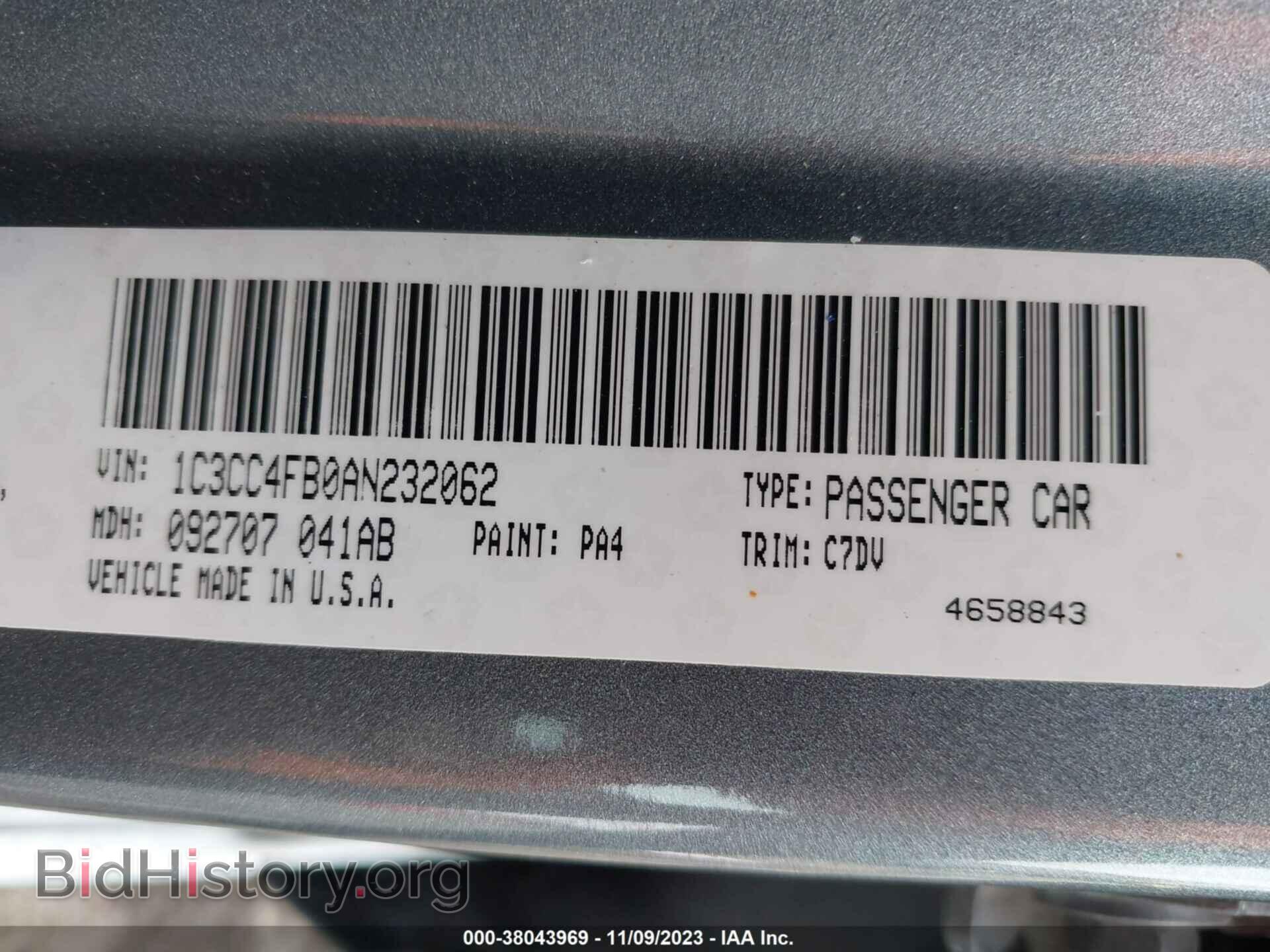 2010 CHRYSLER SEBRING - VIN: 1C3CC4FB0AN232062 - Фото 9
