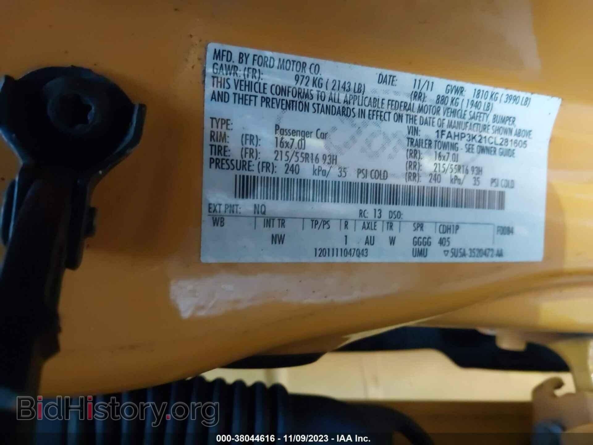 2012 FORD FOCUS - VIN: 1FAHP3K21CL281605 - Photo 9