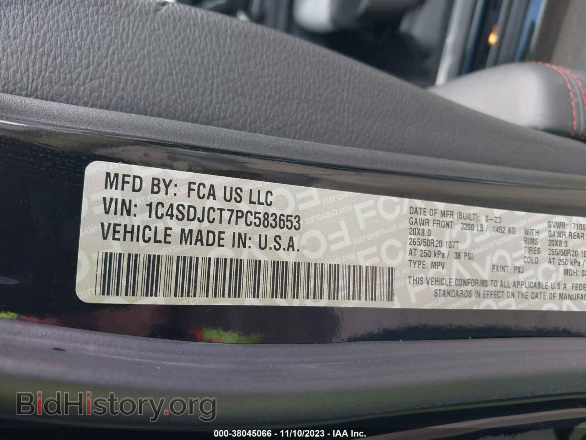 2023 DODGE DURANGO - VIN: 1C4SDJCT7PC583653 - Фото 9