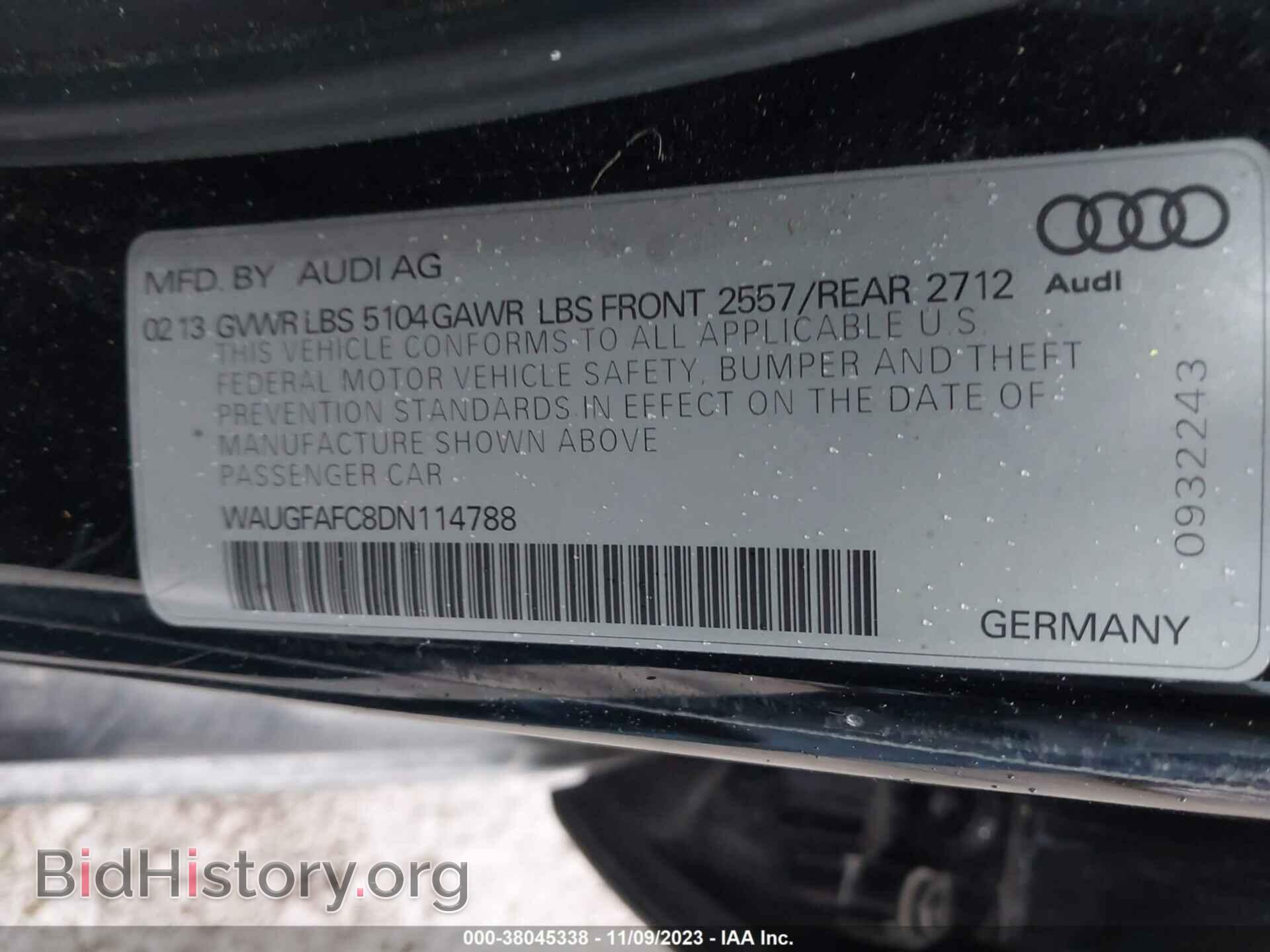 2013 AUDI A6 - VIN: WAUGFAFC8DN114788 - Фото 9