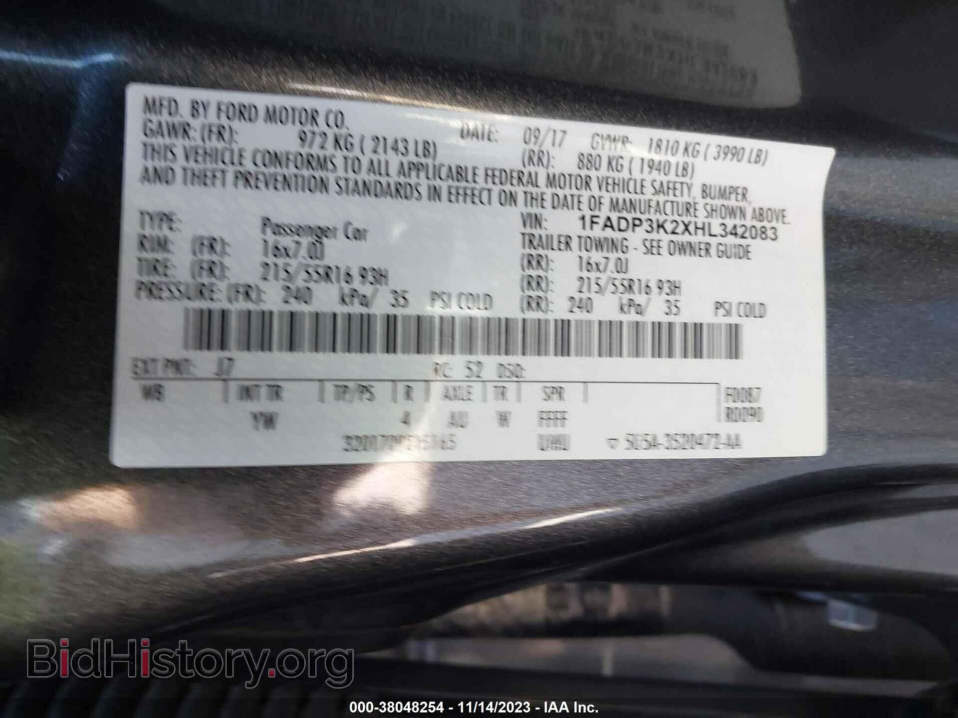 2017 FORD FOCUS - VIN: 1FADP3K2XHL342083 - Фото 9