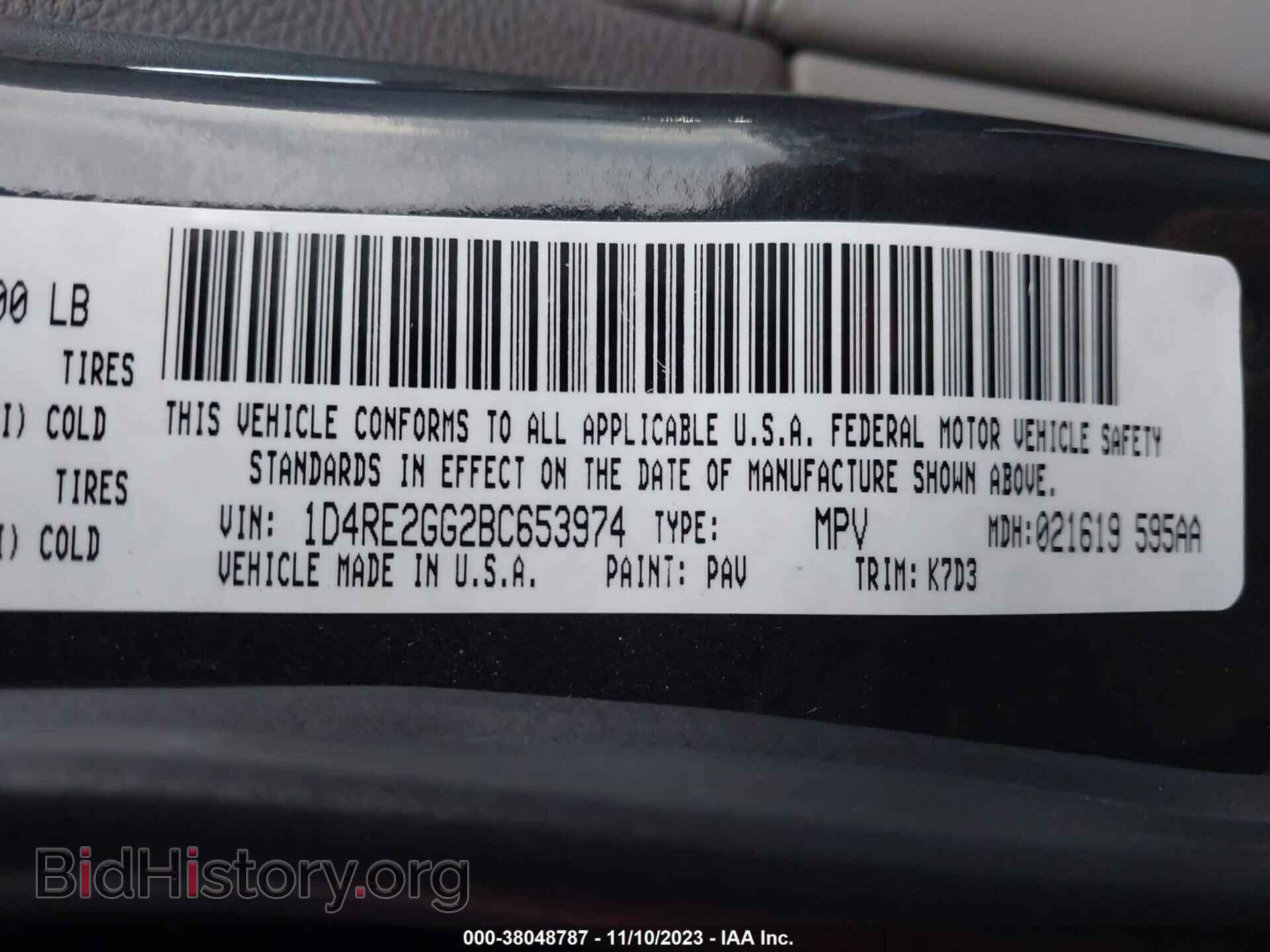 2011 DODGE DURANGO - VIN: 1D4RE2GG2BC653974 - Photo 9