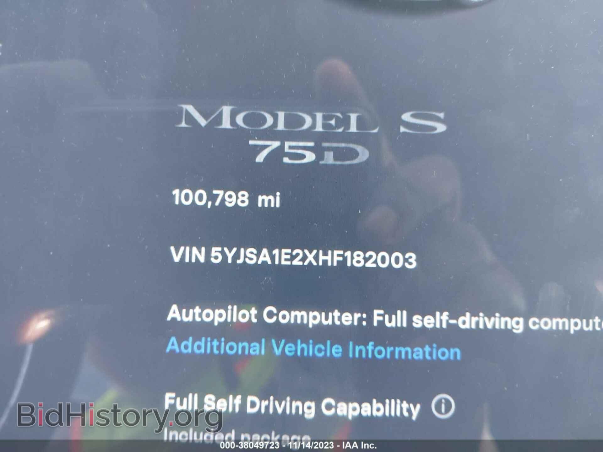 2017 TESLA MODEL S - VIN: 5YJSA1E2XHF182003 - Photo 8