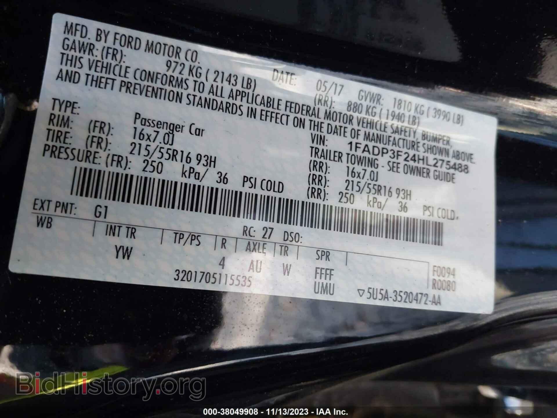 2017 FORD FOCUS - VIN: 1FADP3F24HL275488 - Photo 9
