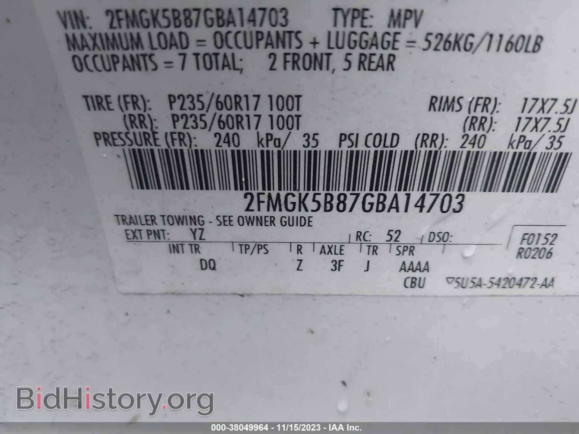 2016 FORD FLEX - VIN: 2FMGK5B87GBA14703 - Photo 9