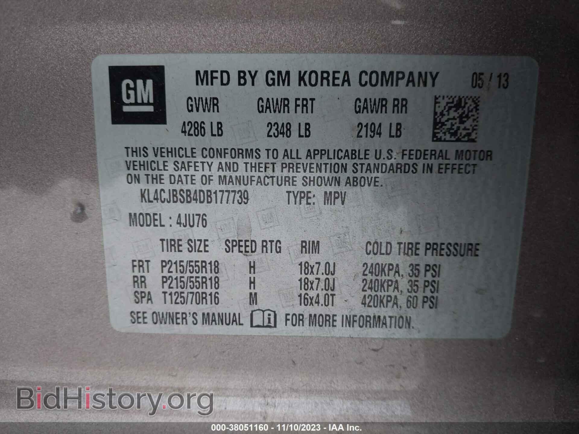 2013 BUICK ENCORE - VIN: KL4CJBSB4DB177739 - Photo 9