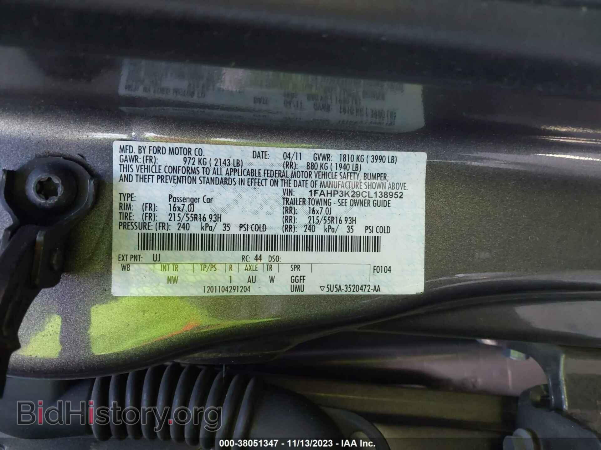 2012 FORD FOCUS - VIN: 1FAHP3K29CL138952 - Photo 9