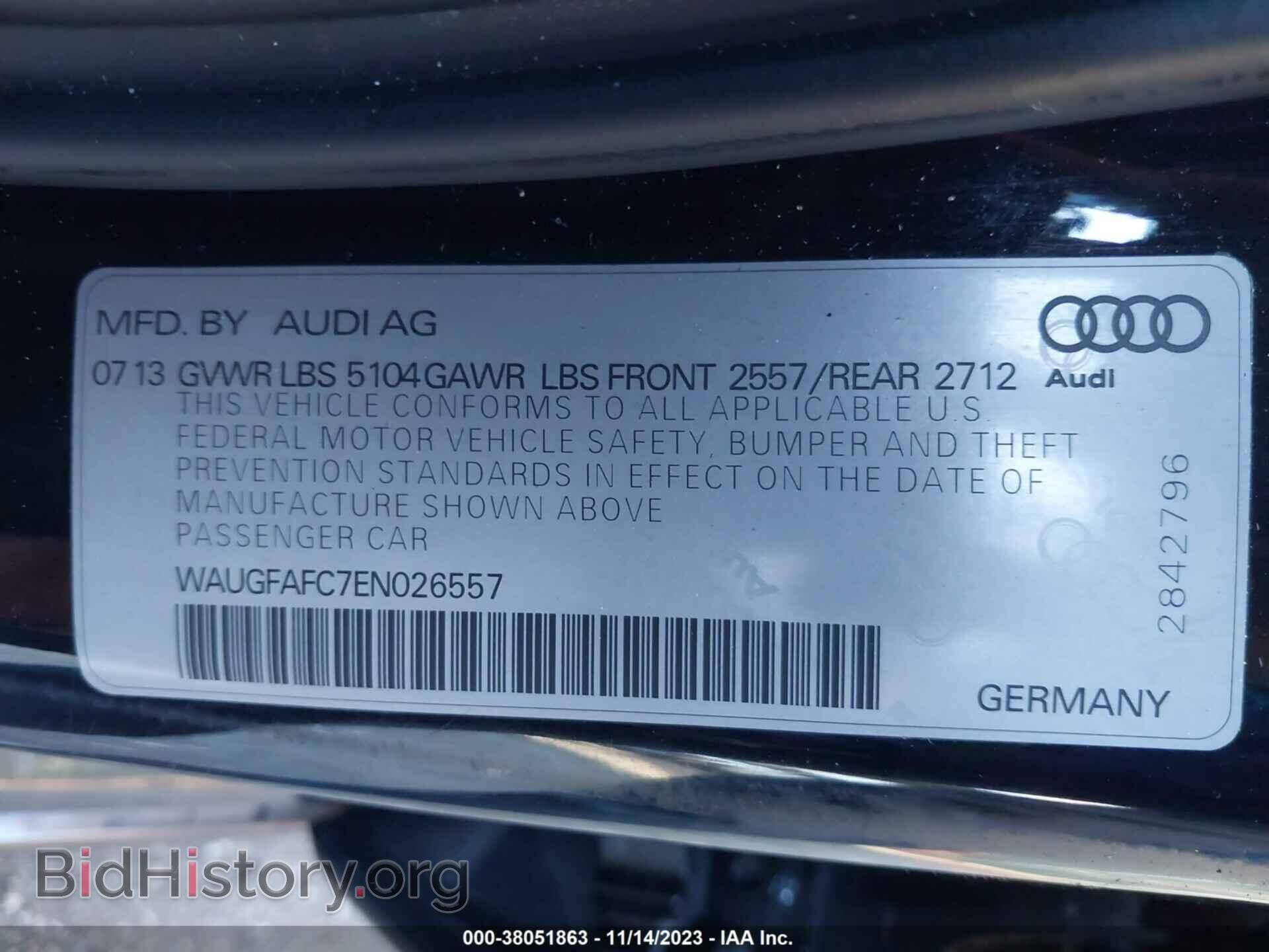 2014 AUDI A6 - VIN: WAUGFAFC7EN026557 - Фото 9