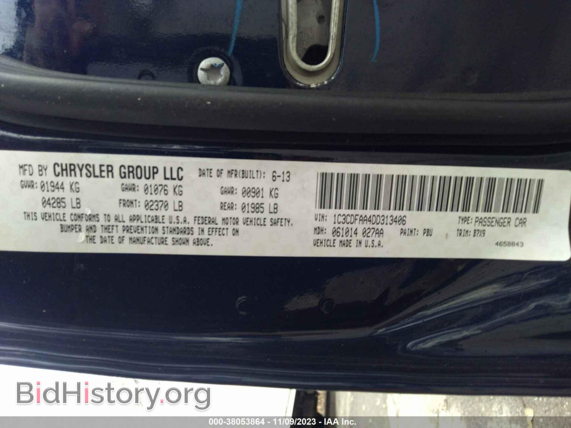 2013 DODGE DART - VIN: 1C3CDFAA4DD313406 - Фото 9