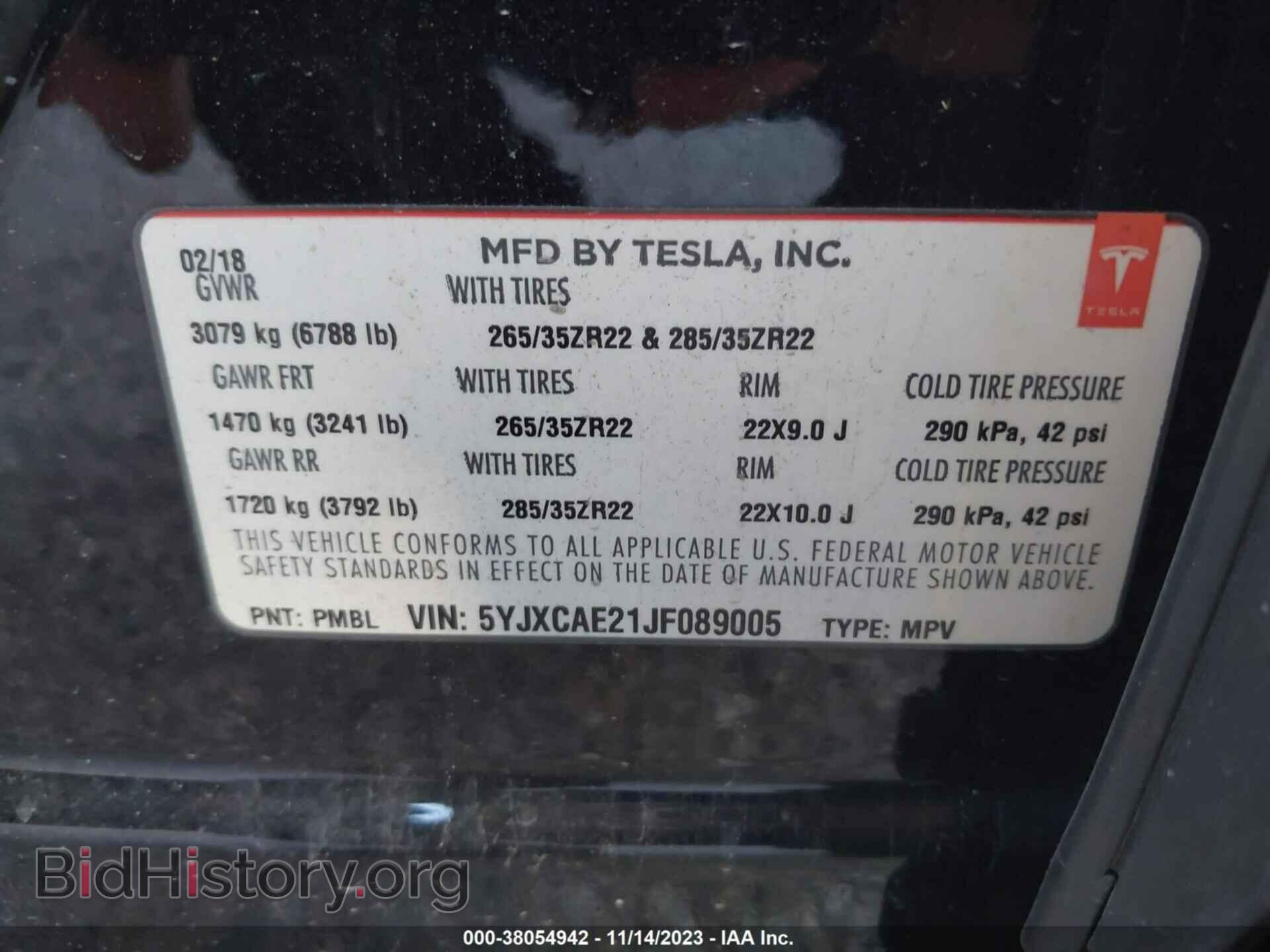 2018 TESLA MODEL X - VIN: 5YJXCAE21JF089005 - Photo 9