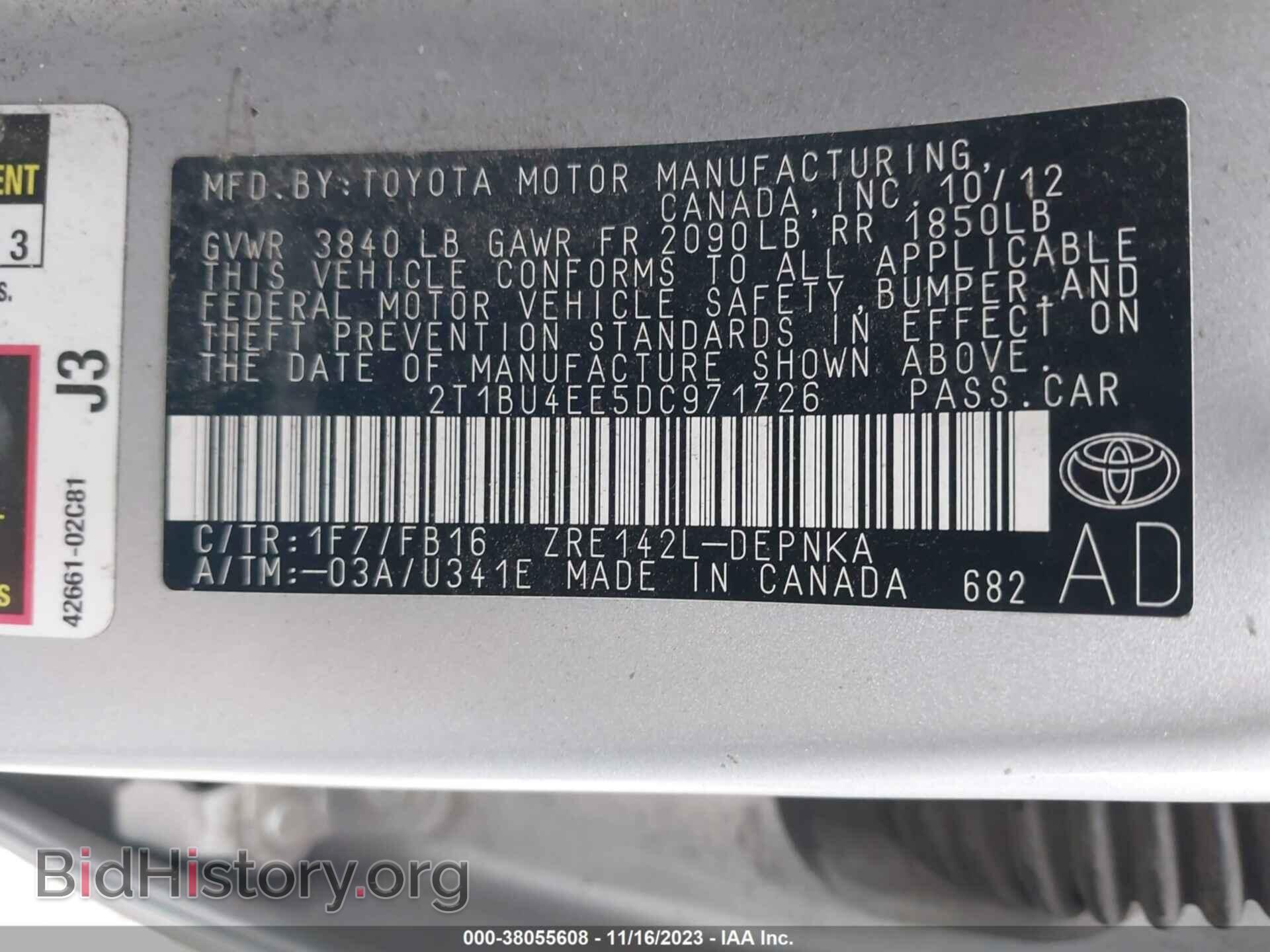 2013 TOYOTA COROLLA - VIN: 2T1BU4EE5DC971726 - Фото 9
