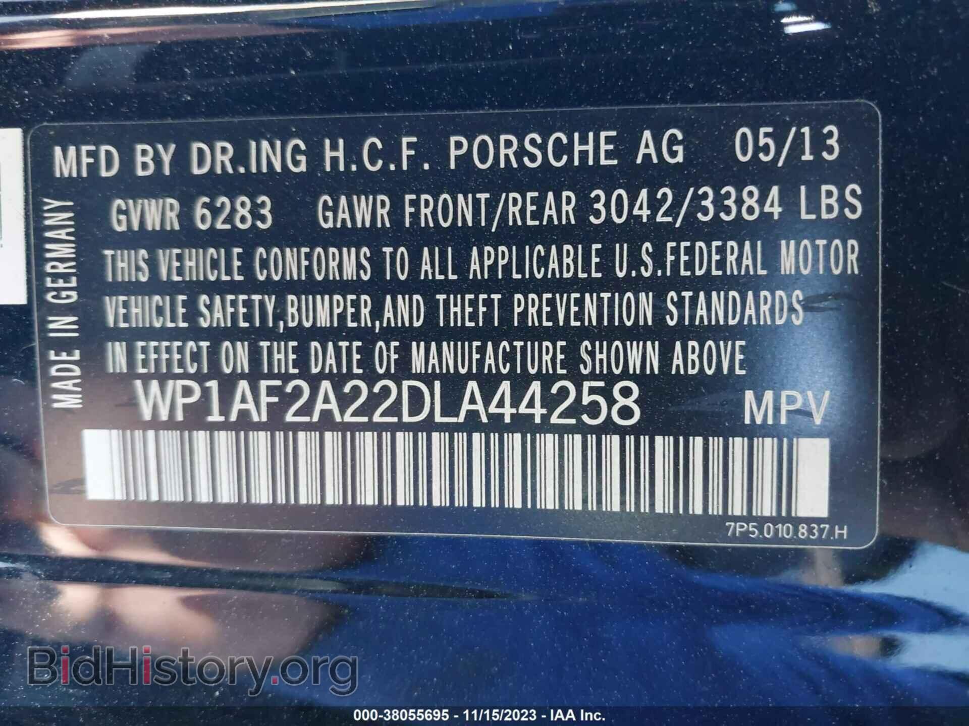 2013 PORSCHE CAYENNE - VIN: WP1AF2A22DLA44258 - Фото 9