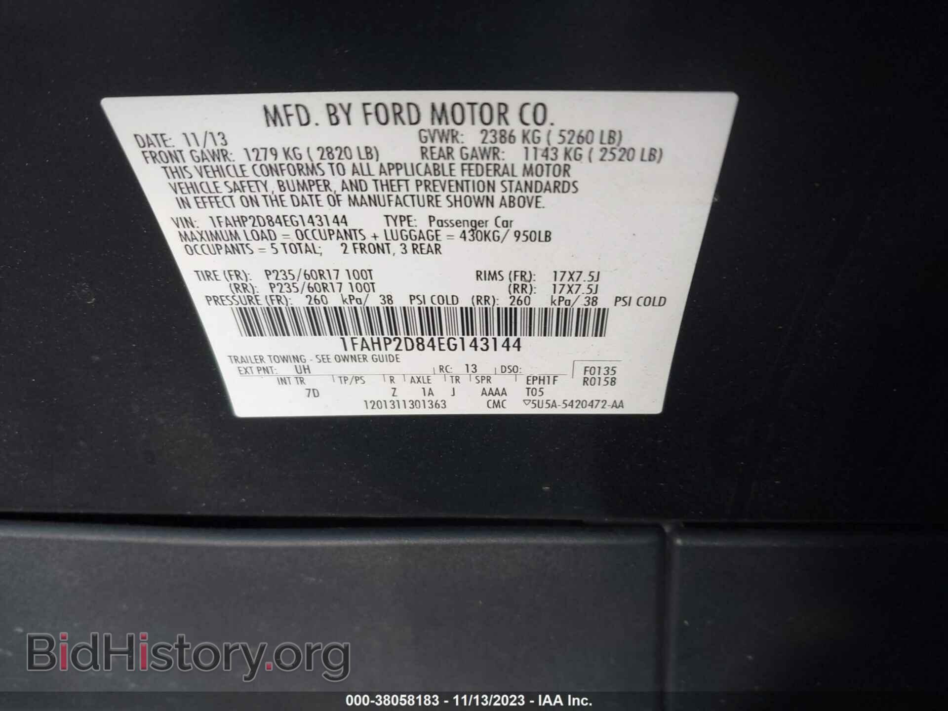 2014 FORD TAURUS - VIN: 1FAHP2D84EG143144 - Photo 9