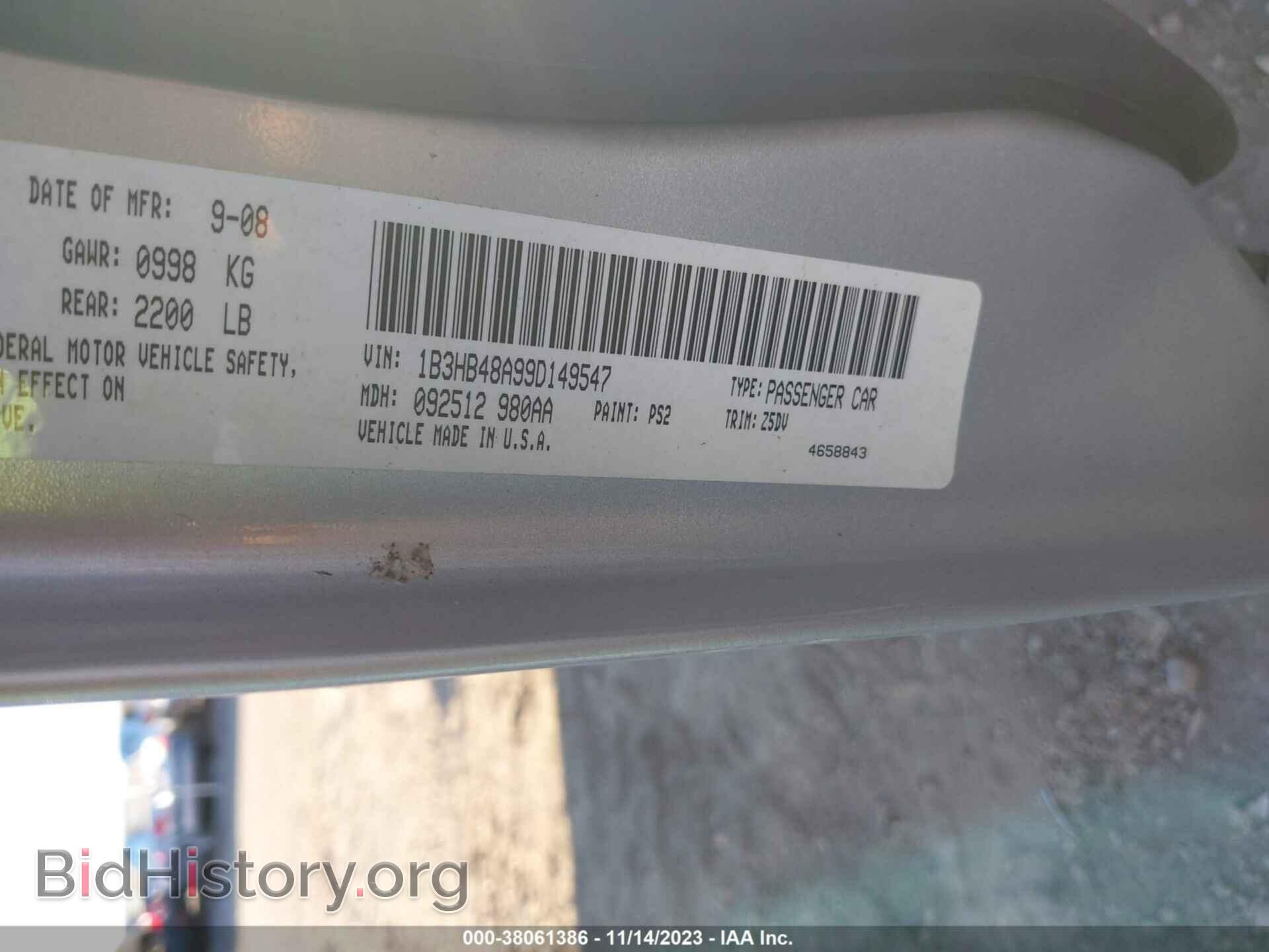 2009 DODGE CALIBER - VIN: 1B3HB48A99D149547 - Фото 9