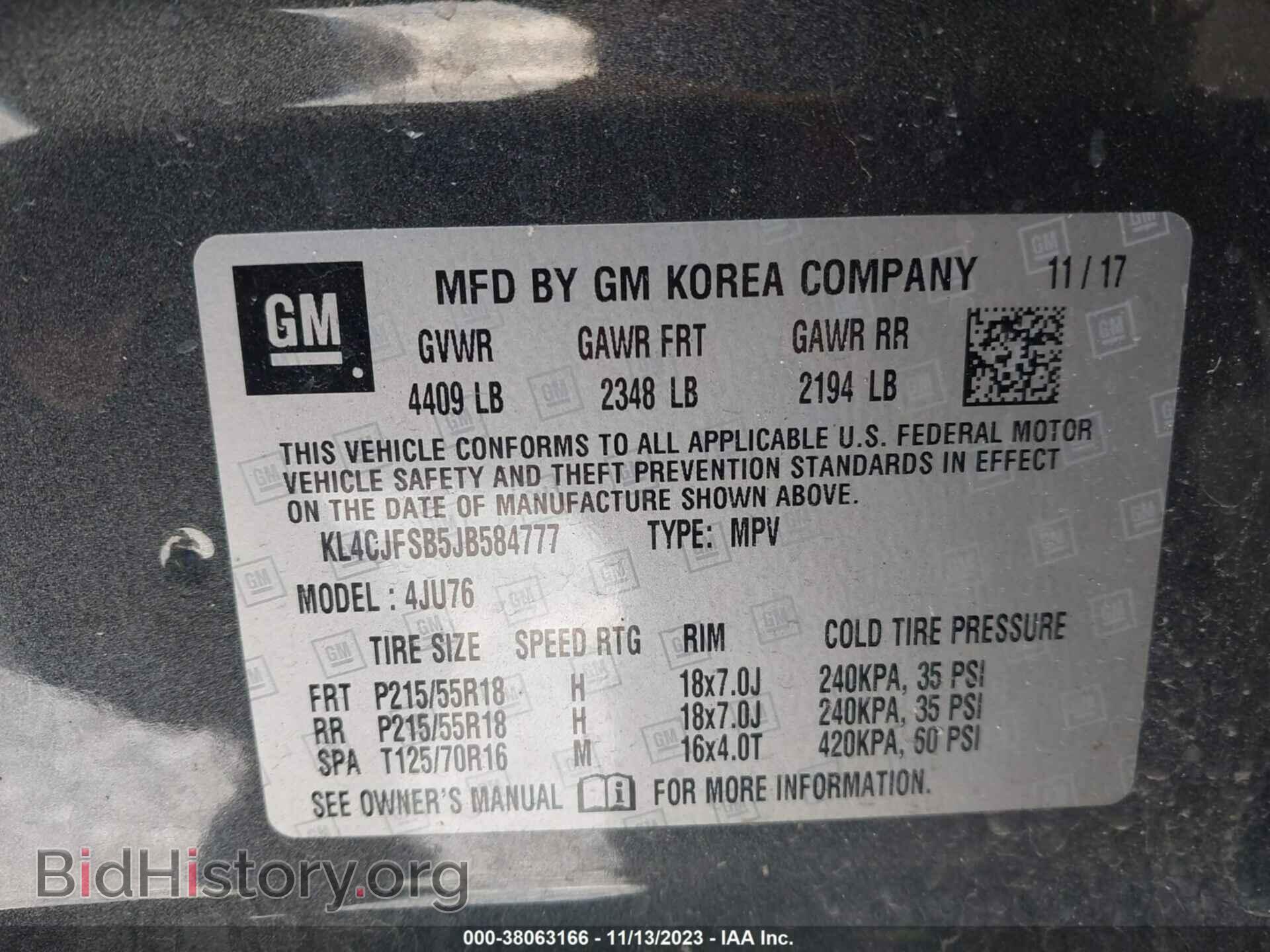 2018 BUICK ENCORE - VIN: KL4CJFSB5JB584777 - Фото 9