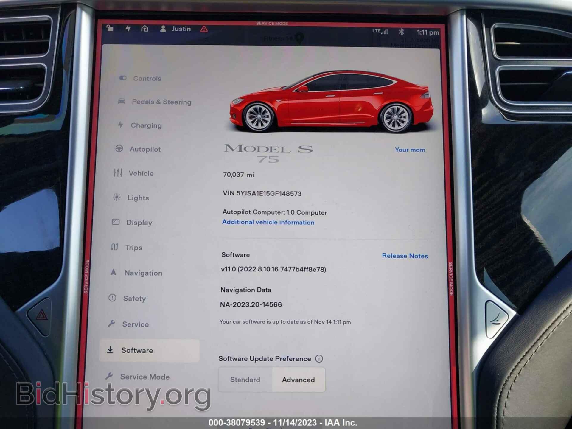 2016 TESLA MODEL S - VIN: 5YJSA1E15GF148573 - Фото 7