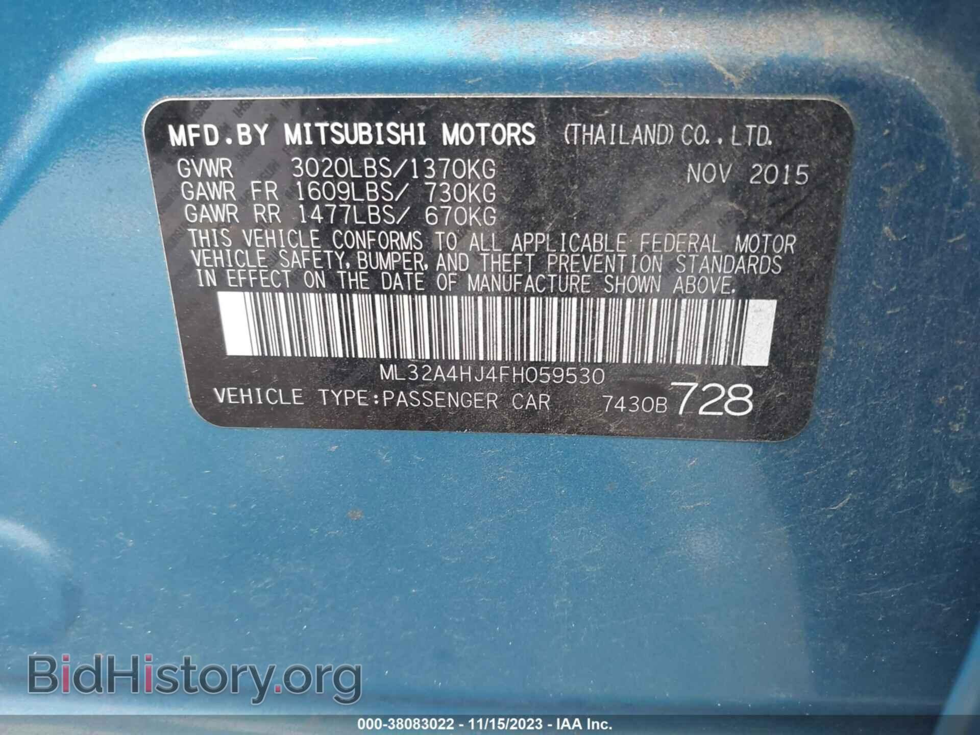 2015 MITSUBISHI MIRAGE - VIN: ML32A4HJ4FH059530 - Фото 9