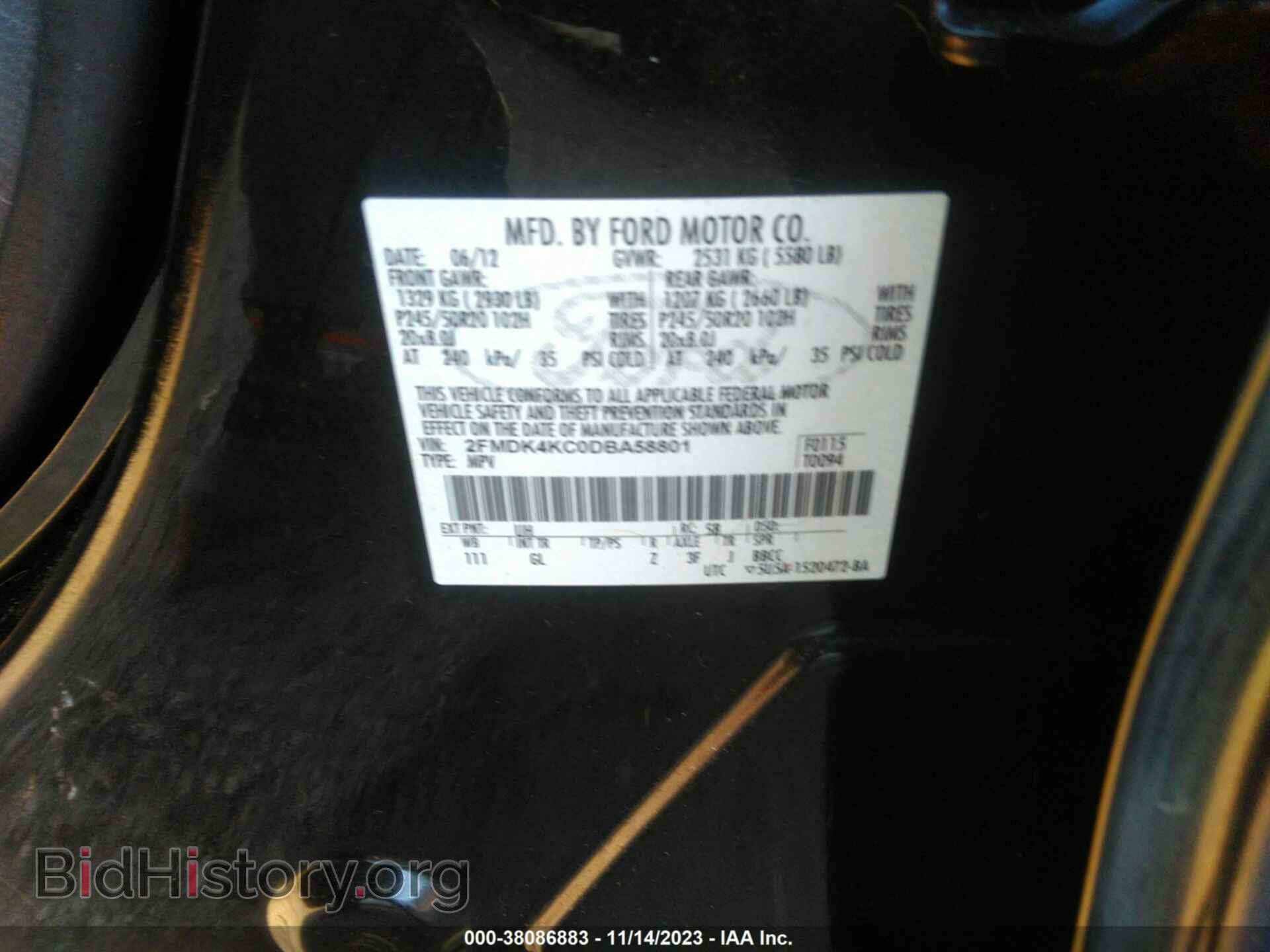 2013 FORD EDGE - VIN: 2FMDK4KC0DBA58801 - Photo 9