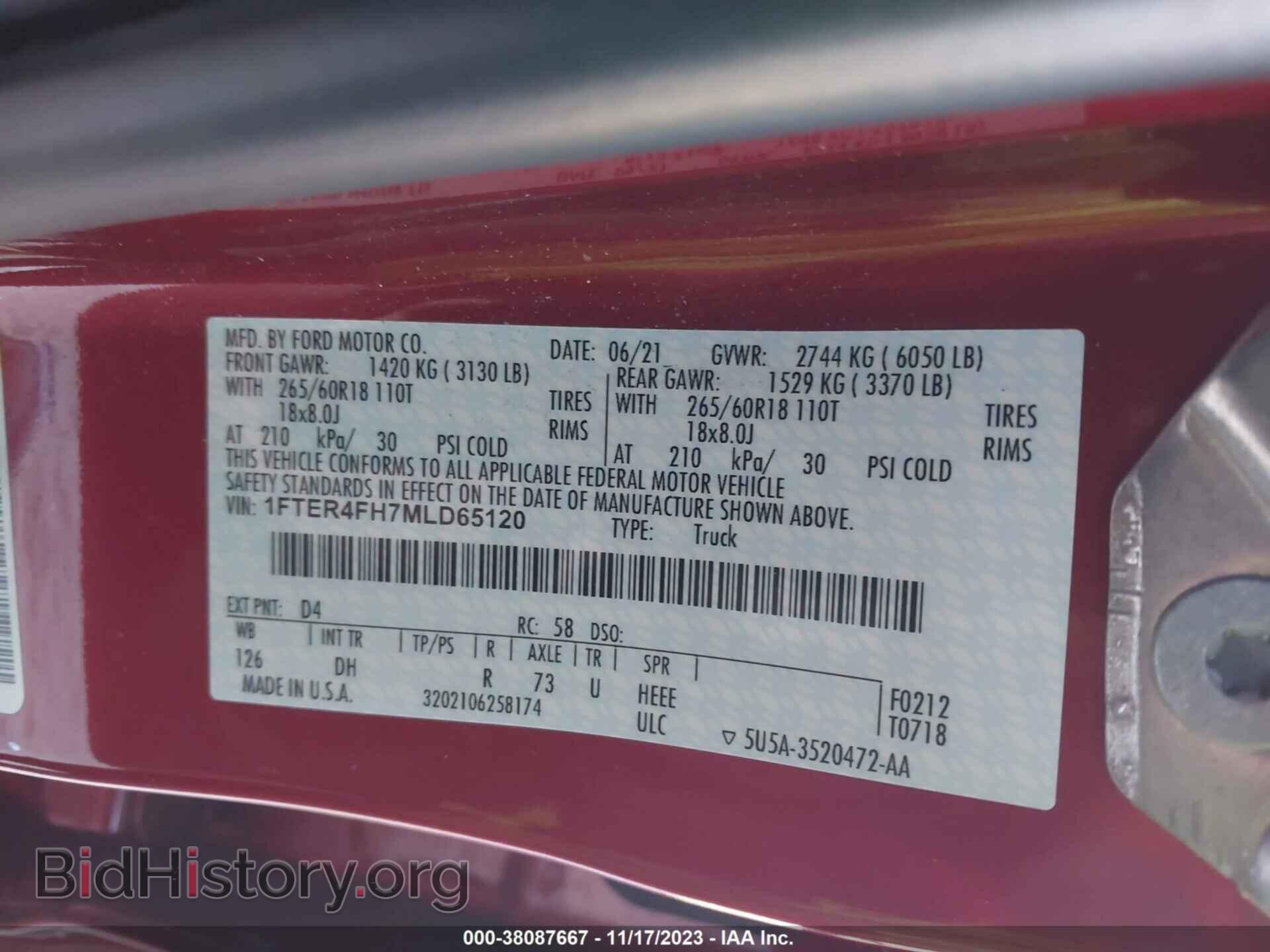 2021 FORD RANGER - VIN: 1FTER4FH7MLD65120 - Фото 9