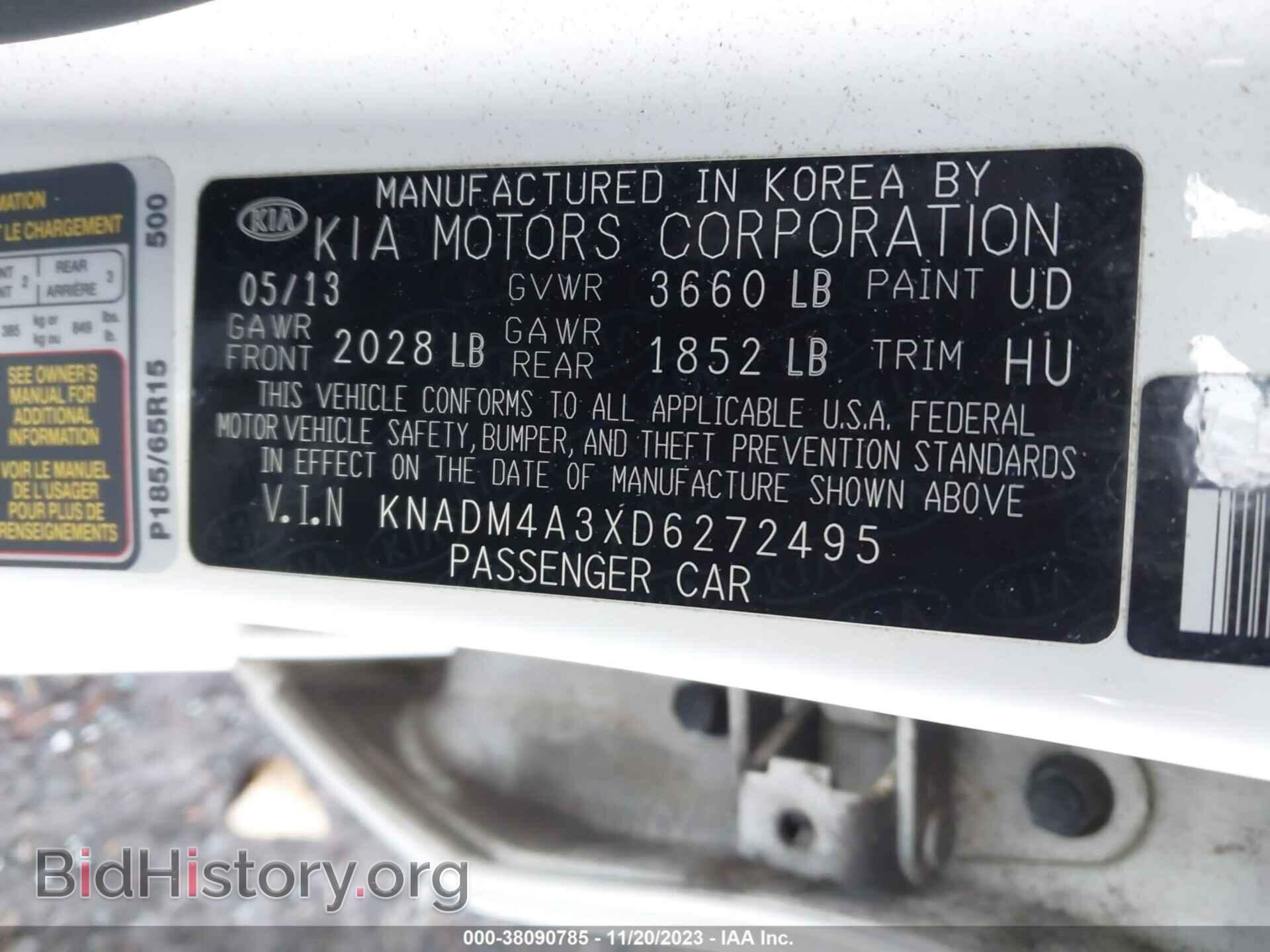 2013 KIA RIO - VIN: KNADM4A3XD6272495 - Фото 9