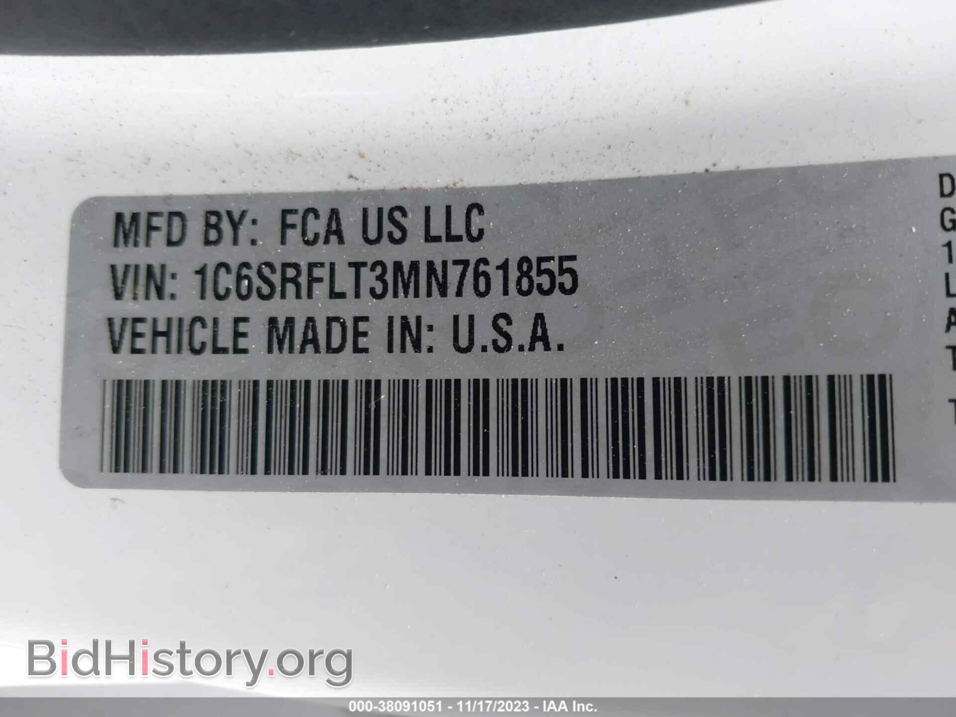 2021 RAM 1500 - VIN: 1C6SRFLT3MN761855 - Фото 9