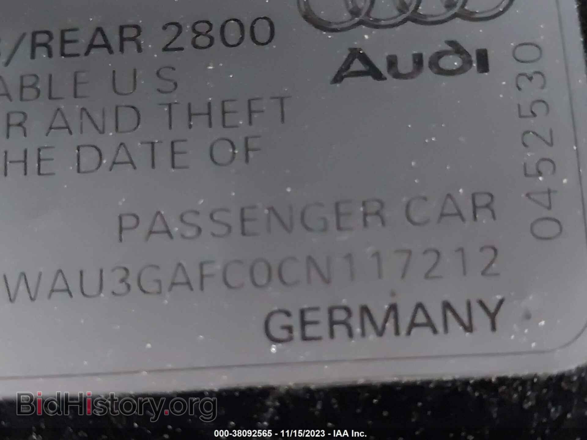 2012 AUDI A7 - VIN: WAU3GAFC0CN117212 - Фото 9