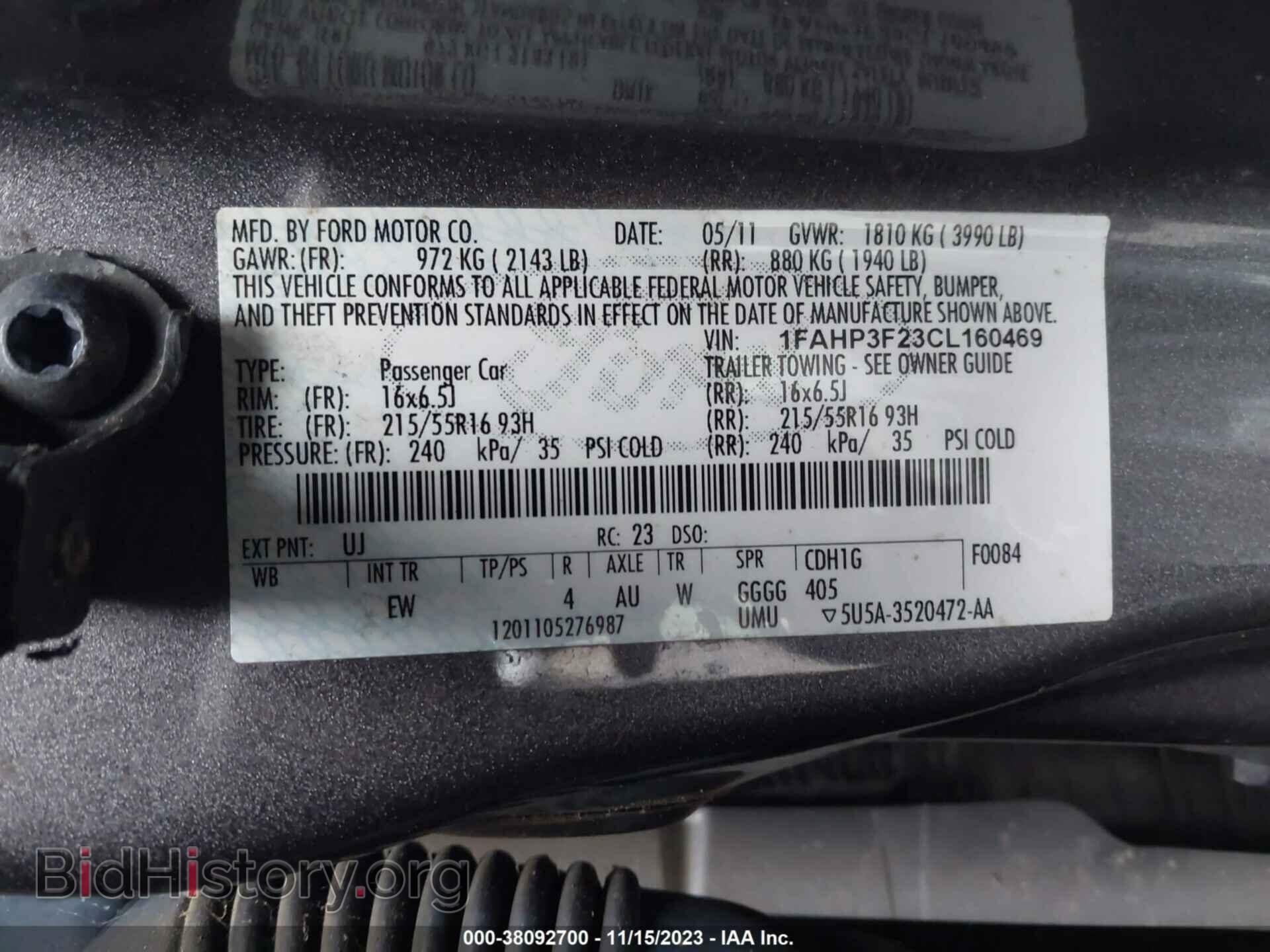 2012 FORD FOCUS - VIN: 1FAHP3F23CL160469 - Photo 9
