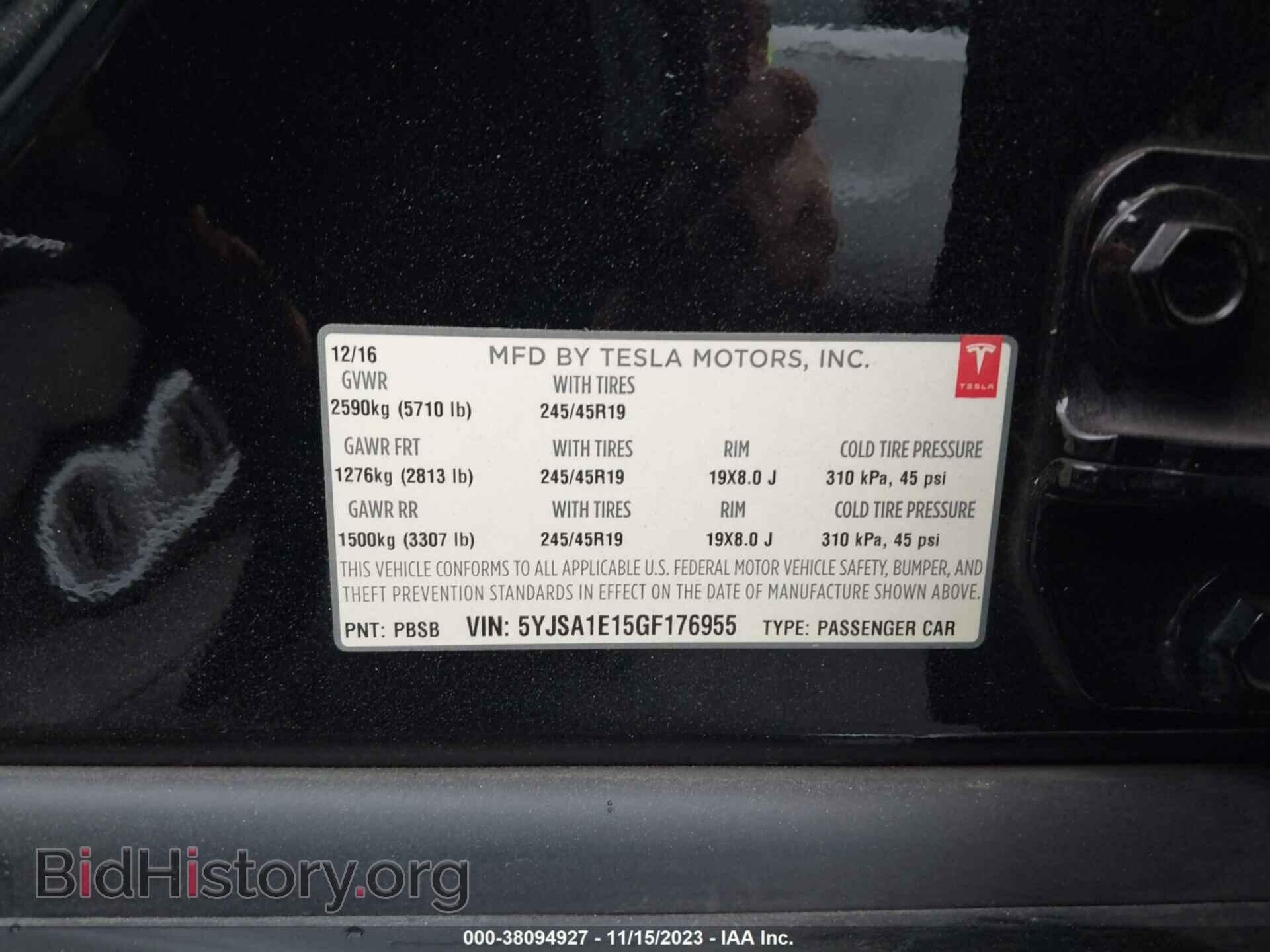 2016 TESLA MODEL S - VIN: 5YJSA1E15GF176955 - Photo 9