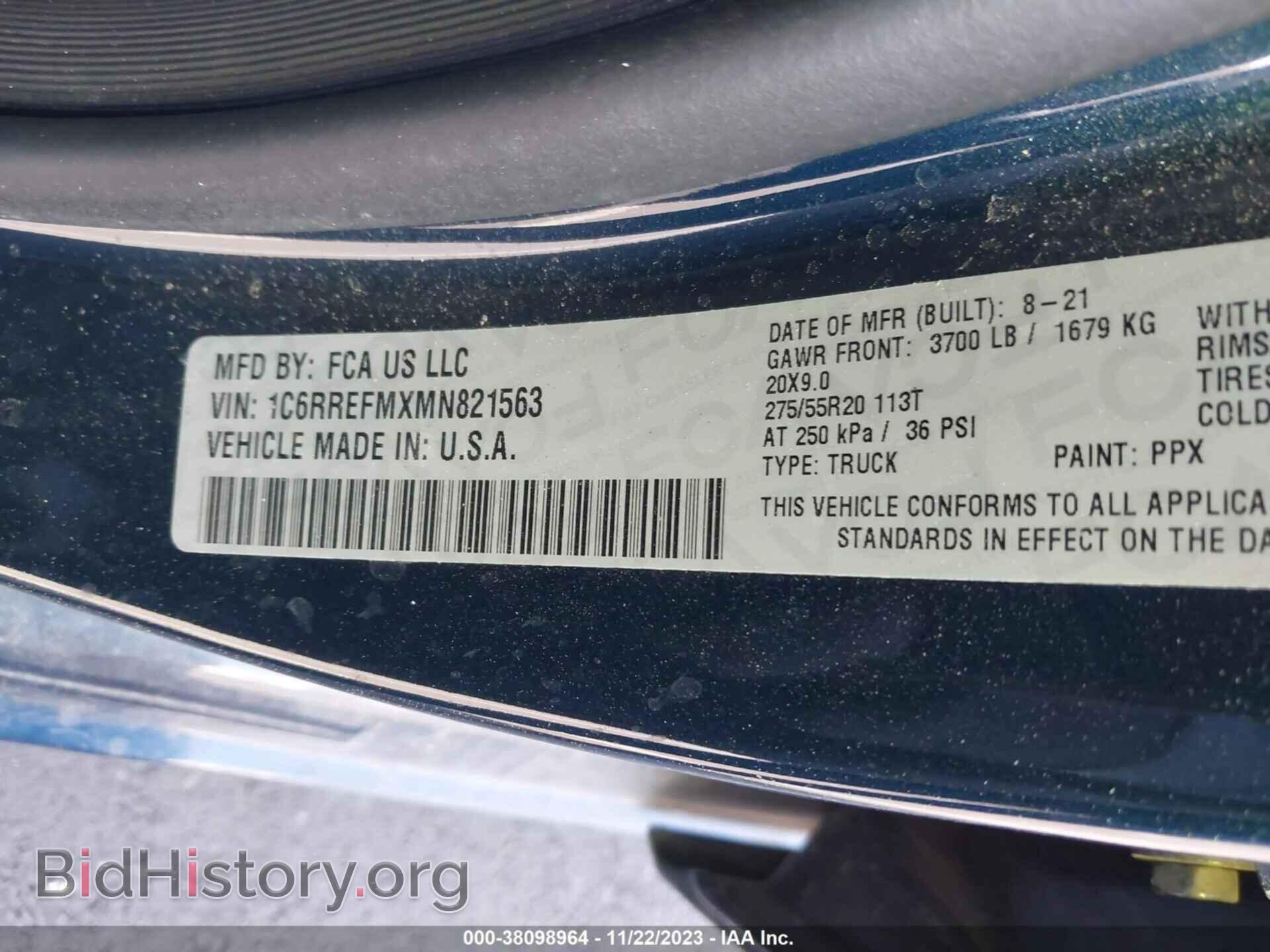 2021 RAM 1500 - VIN: 1C6RREFMXMN821563 - Фото 9
