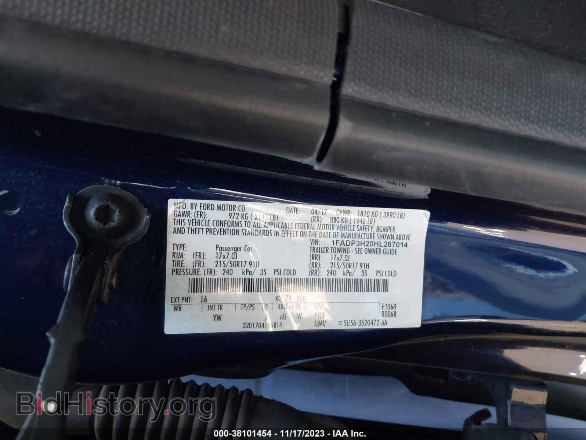 2017 FORD FOCUS - VIN: 1FADP3H20HL267014 - Фото 9